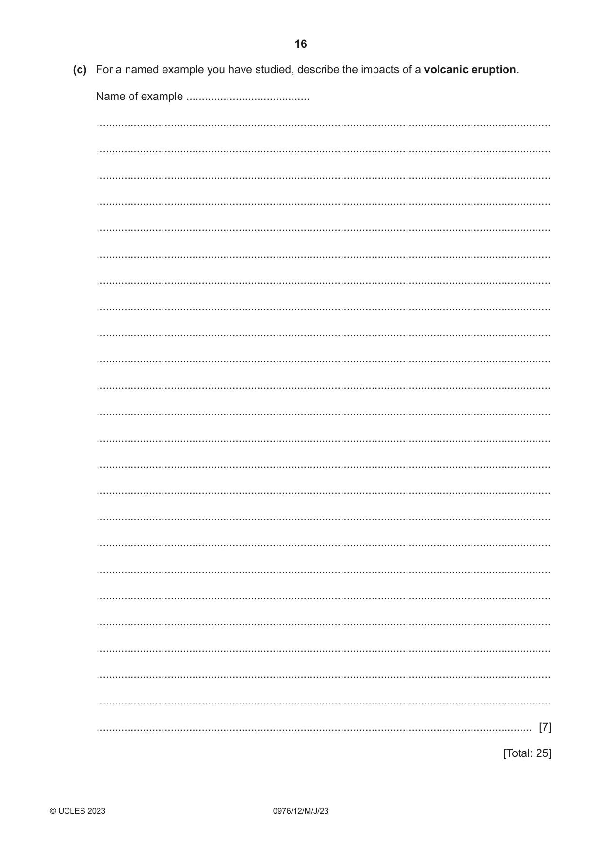 Cambridge IGCSE Geography (9-1) 0976 2023 May/June Paper 1 · Variant 2 question paper, page 16 of 32