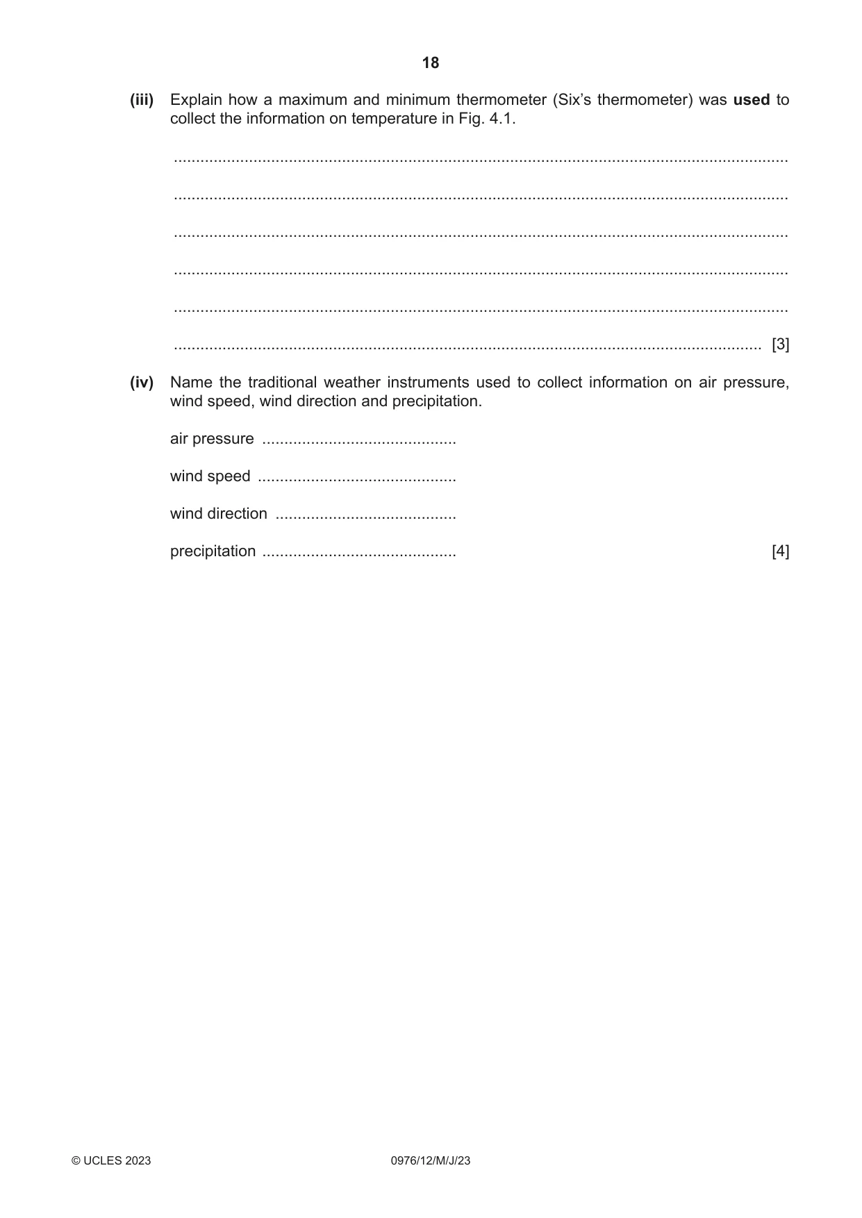 Cambridge IGCSE Geography (9-1) 0976 2023 May/June Paper 1 · Variant 2 question paper, page 18 of 32