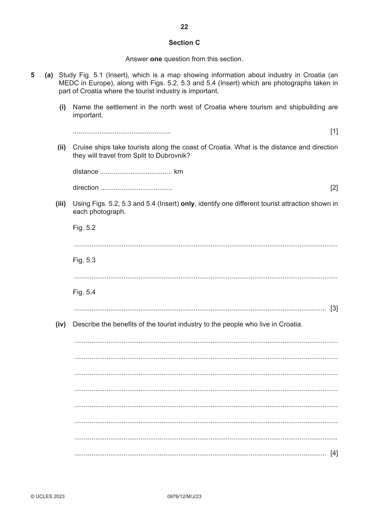 Cambridge IGCSE Geography (9-1) 0976 2023 May/June Paper 1 · Variant 2 question paper, page 22 of 32