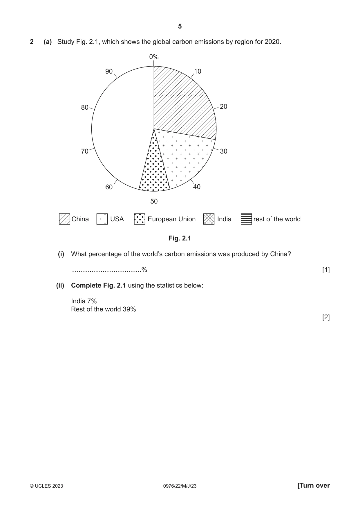 Cambridge IGCSE Geography (9-1) 0976 2023 May/June Paper 2 · Variant 2 question paper, page 5 of 16