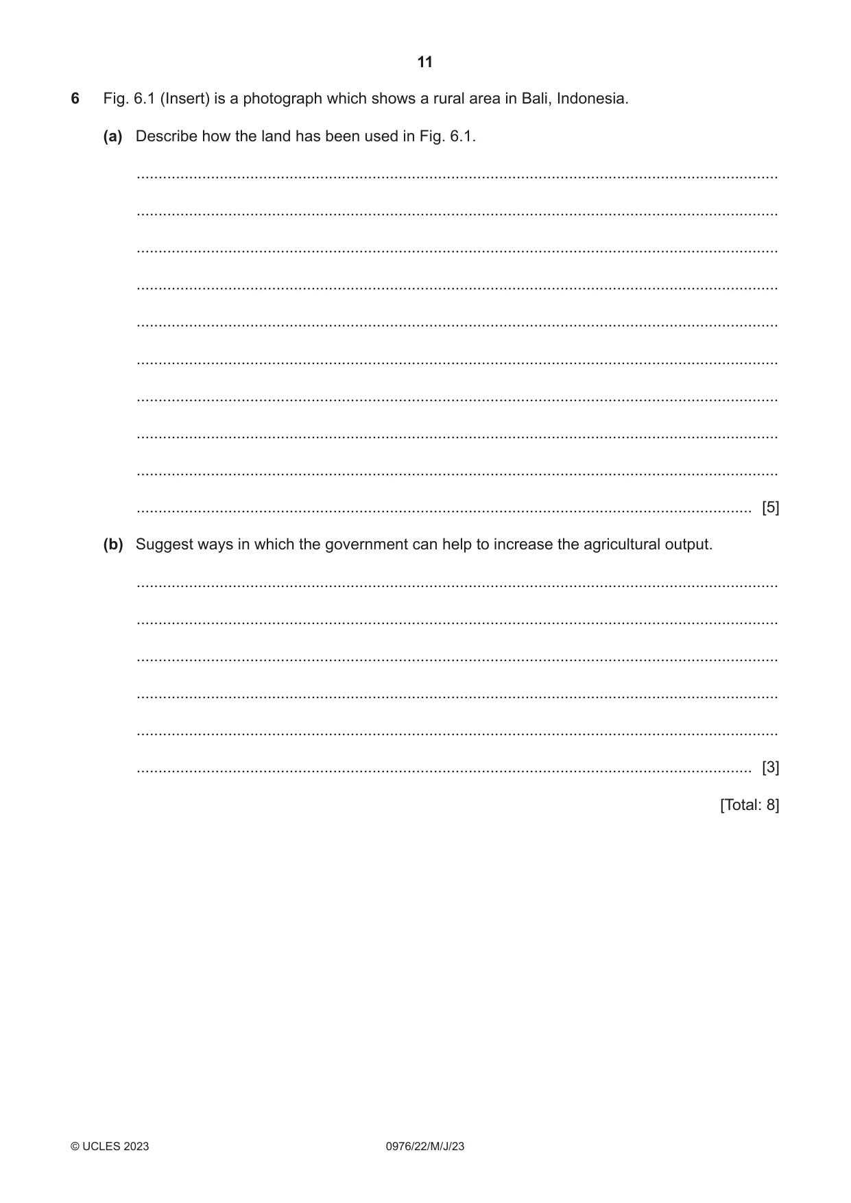 Cambridge IGCSE Geography (9-1) 0976 2023 May/June Paper 2 · Variant 2 question paper, page 11 of 16