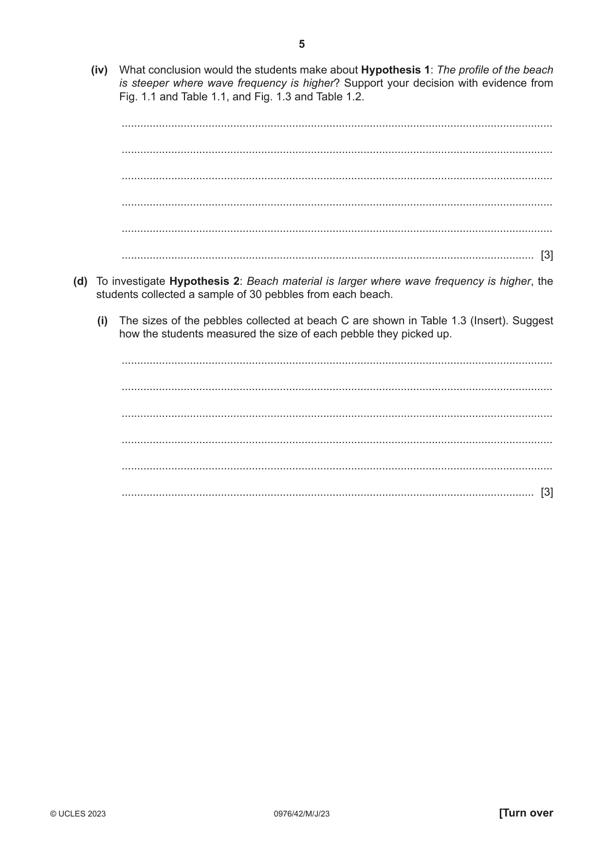 Cambridge IGCSE Geography (9-1) 0976 2023 May/June Paper 4 · Variant 2 question paper, page 5 of 20