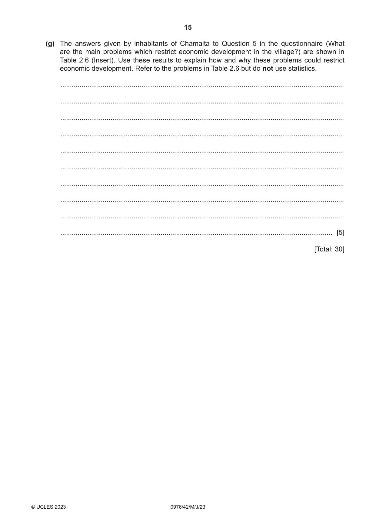 Cambridge IGCSE Geography (9-1) 0976 2023 May/June Paper 4 · Variant 2 question paper, page 15 of 20