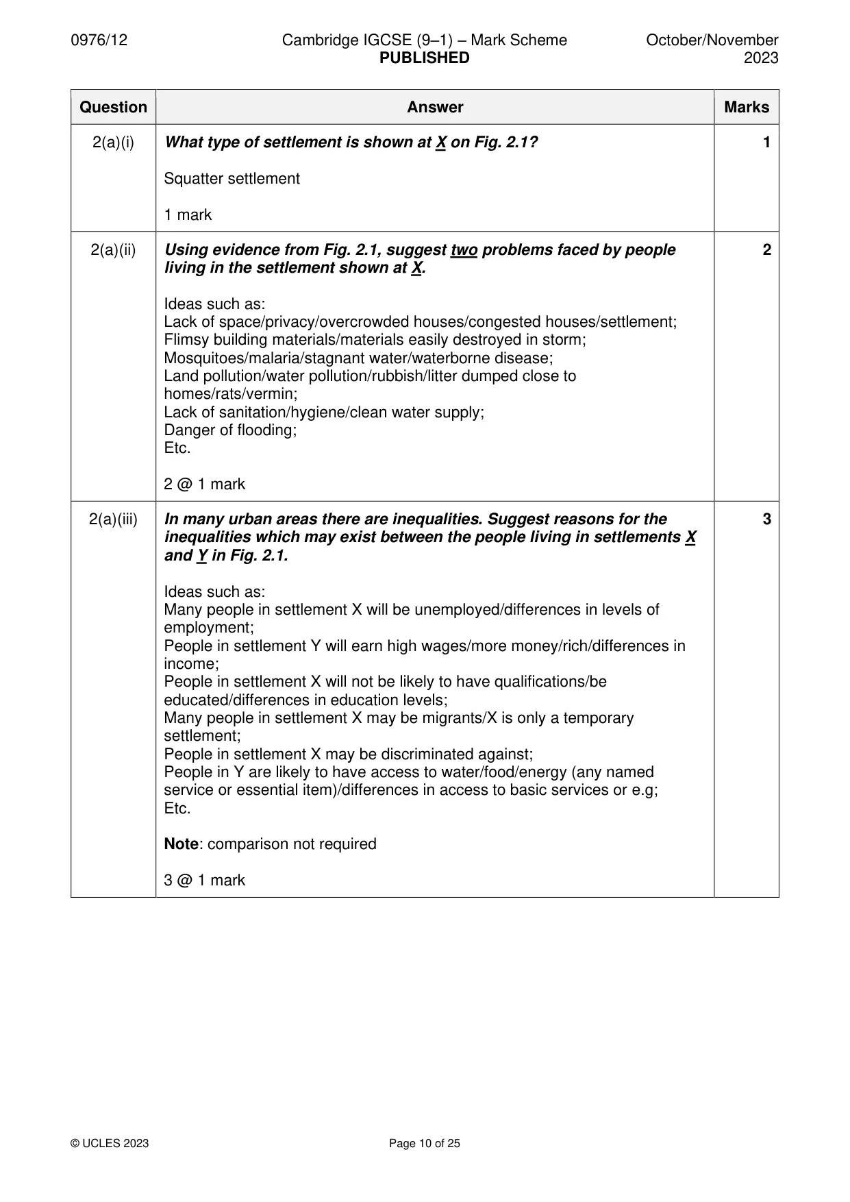 Mark scheme, page 10 of 25