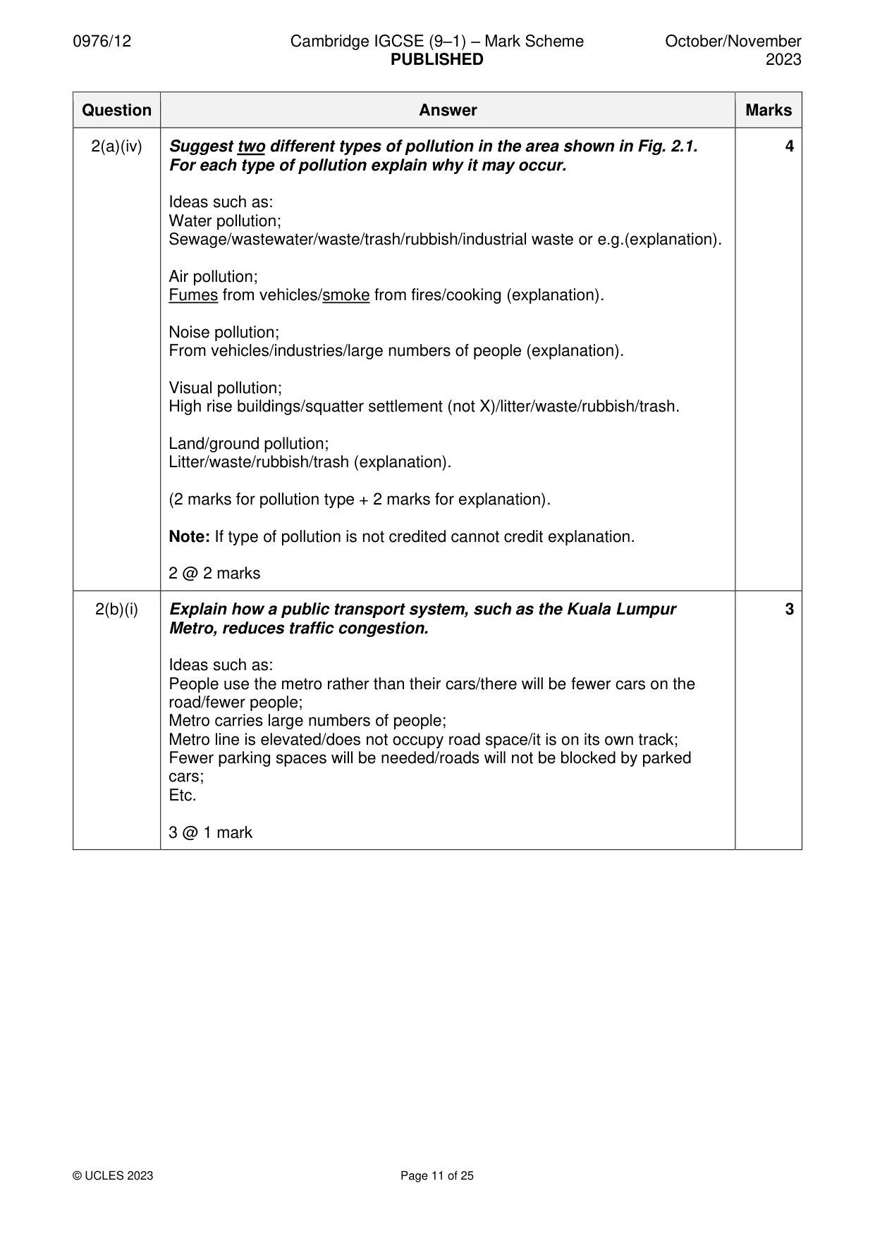 Mark scheme, page 11 of 25