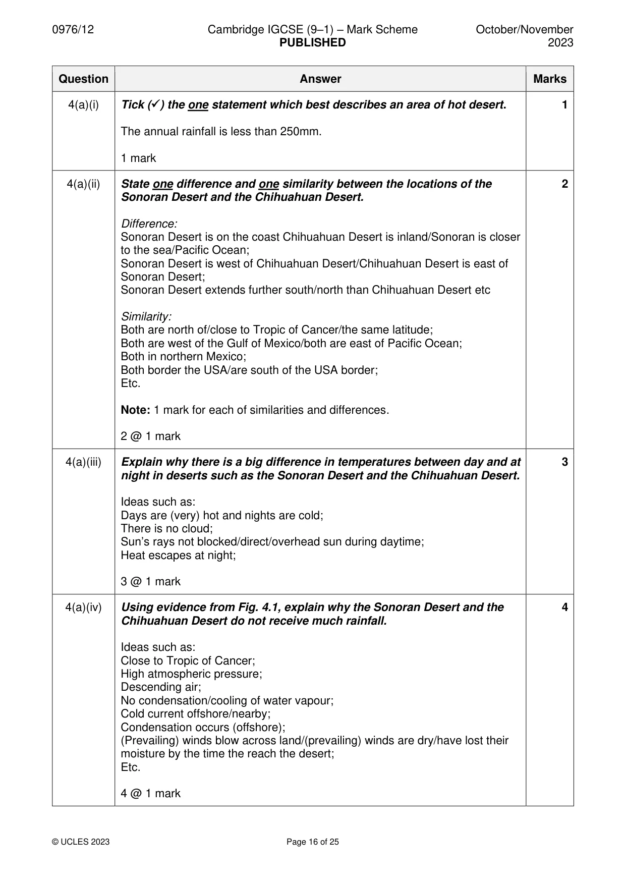 Mark scheme, page 16 of 25