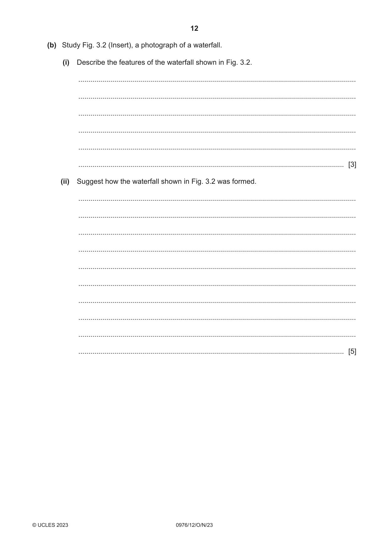 Cambridge IGCSE Geography (9-1) 0976 2023 Oct/Nov Paper 1 · Variant 2 question paper, page 12 of 28