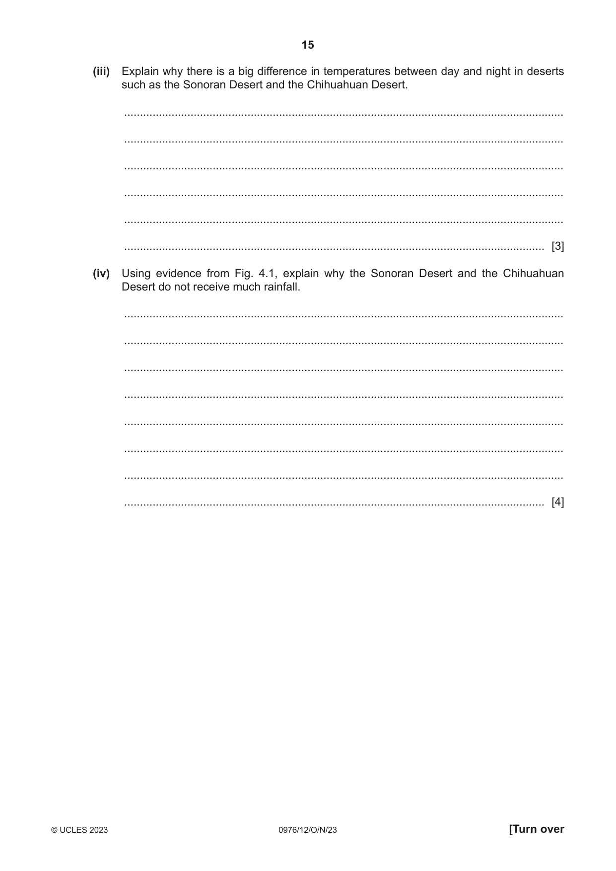 Cambridge IGCSE Geography (9-1) 0976 2023 Oct/Nov Paper 1 · Variant 2 question paper, page 15 of 28