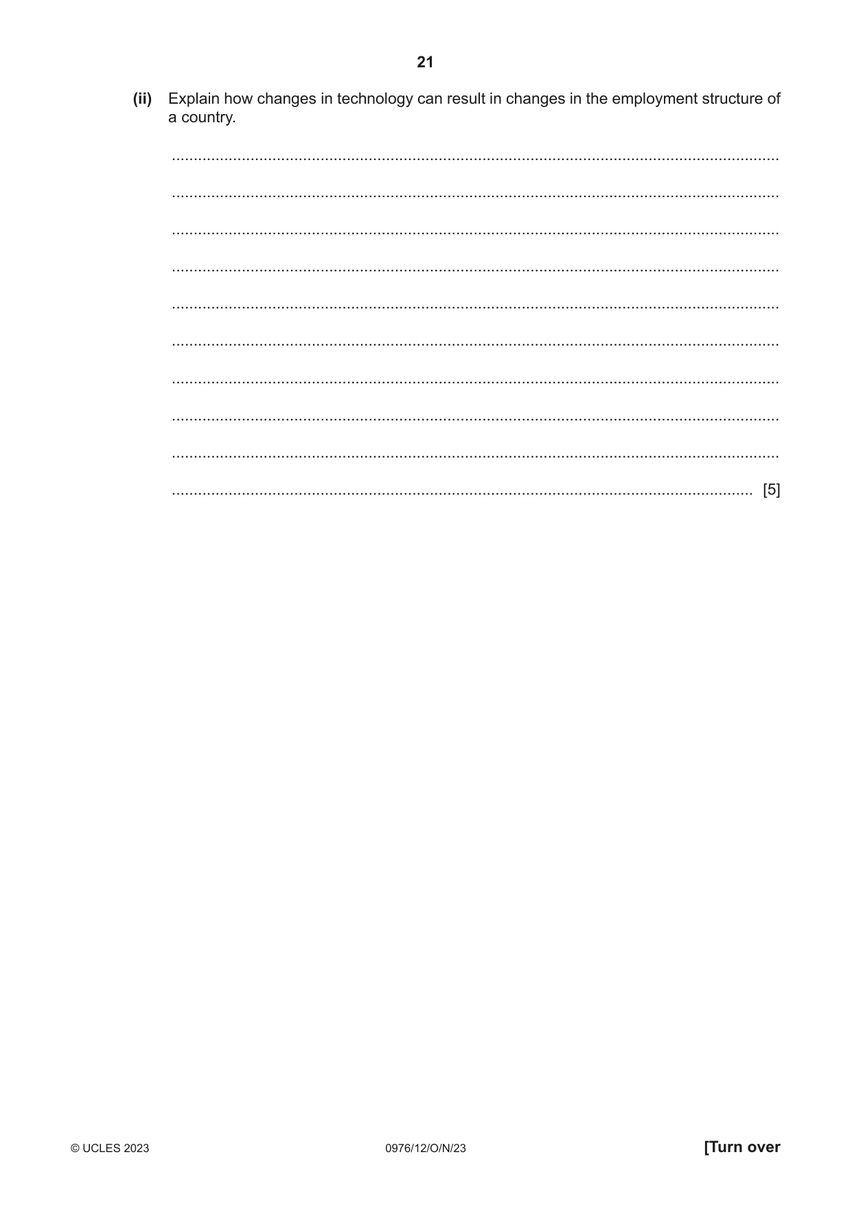 Cambridge IGCSE Geography (9-1) 0976 2023 Oct/Nov Paper 1 · Variant 2 question paper, page 21 of 28