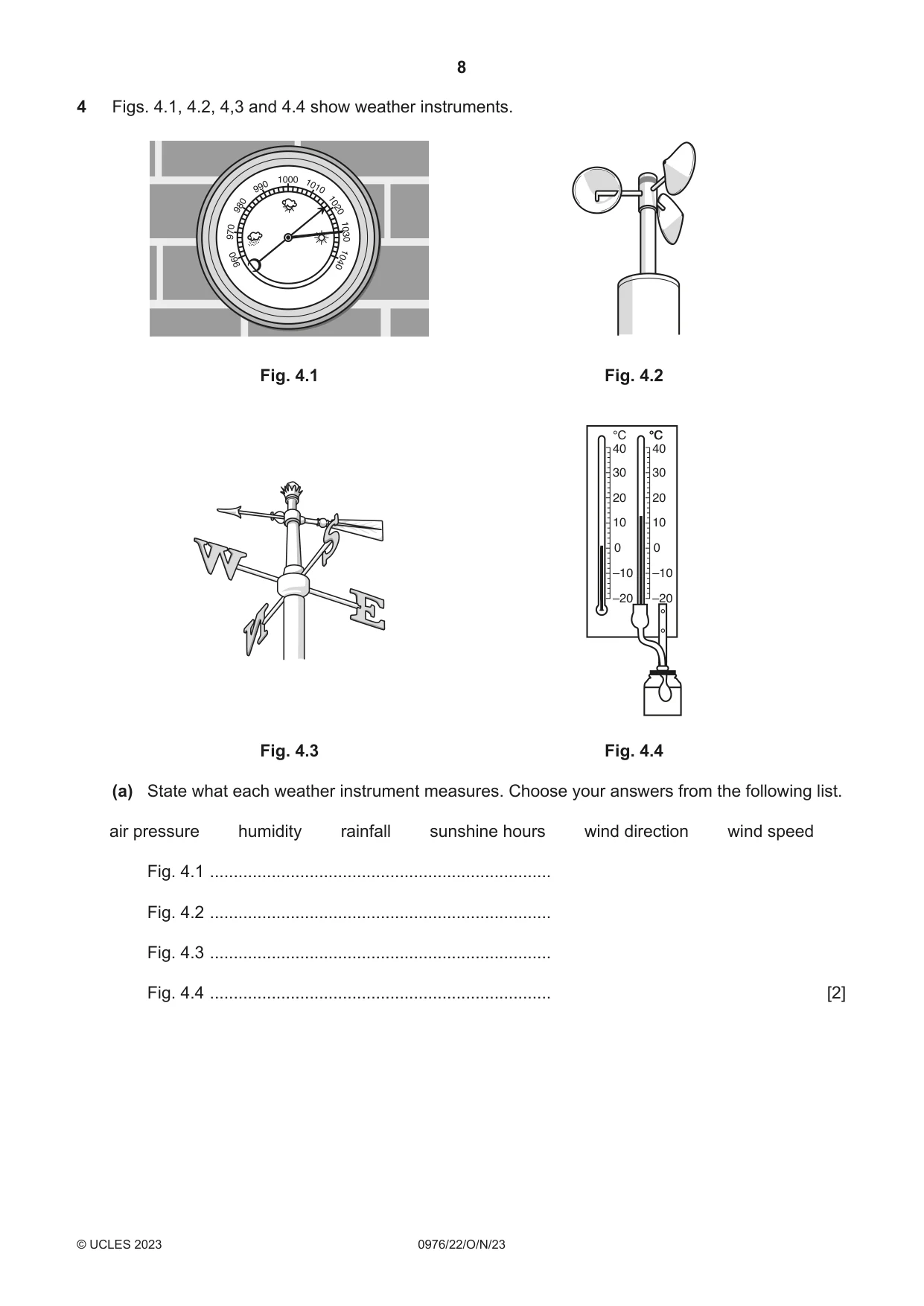 Cambridge IGCSE Geography (9-1) 0976 2023 Oct/Nov Paper 2 · Variant 2 question paper, page 8 of 16