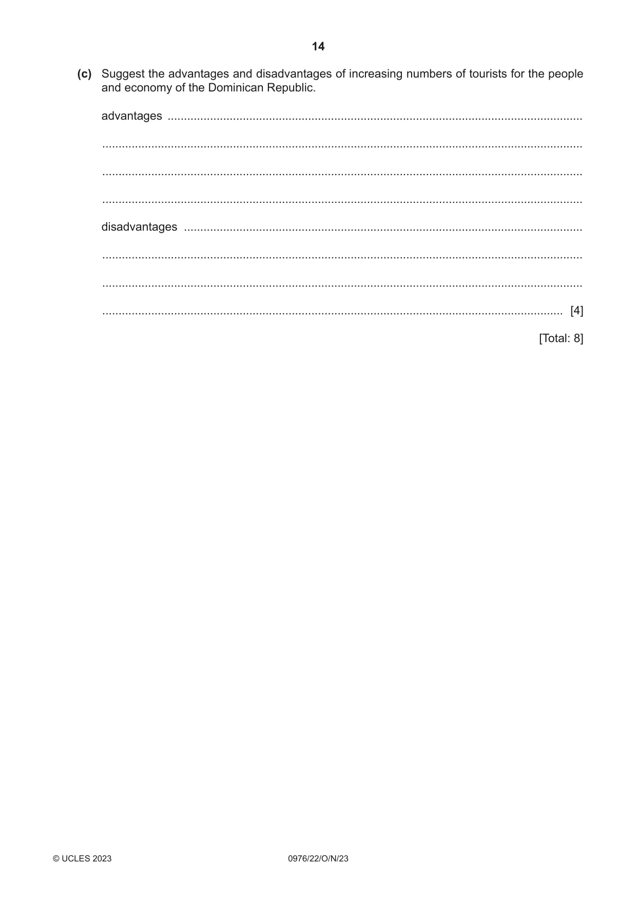 Cambridge IGCSE Geography (9-1) 0976 2023 Oct/Nov Paper 2 · Variant 2 question paper, page 14 of 16