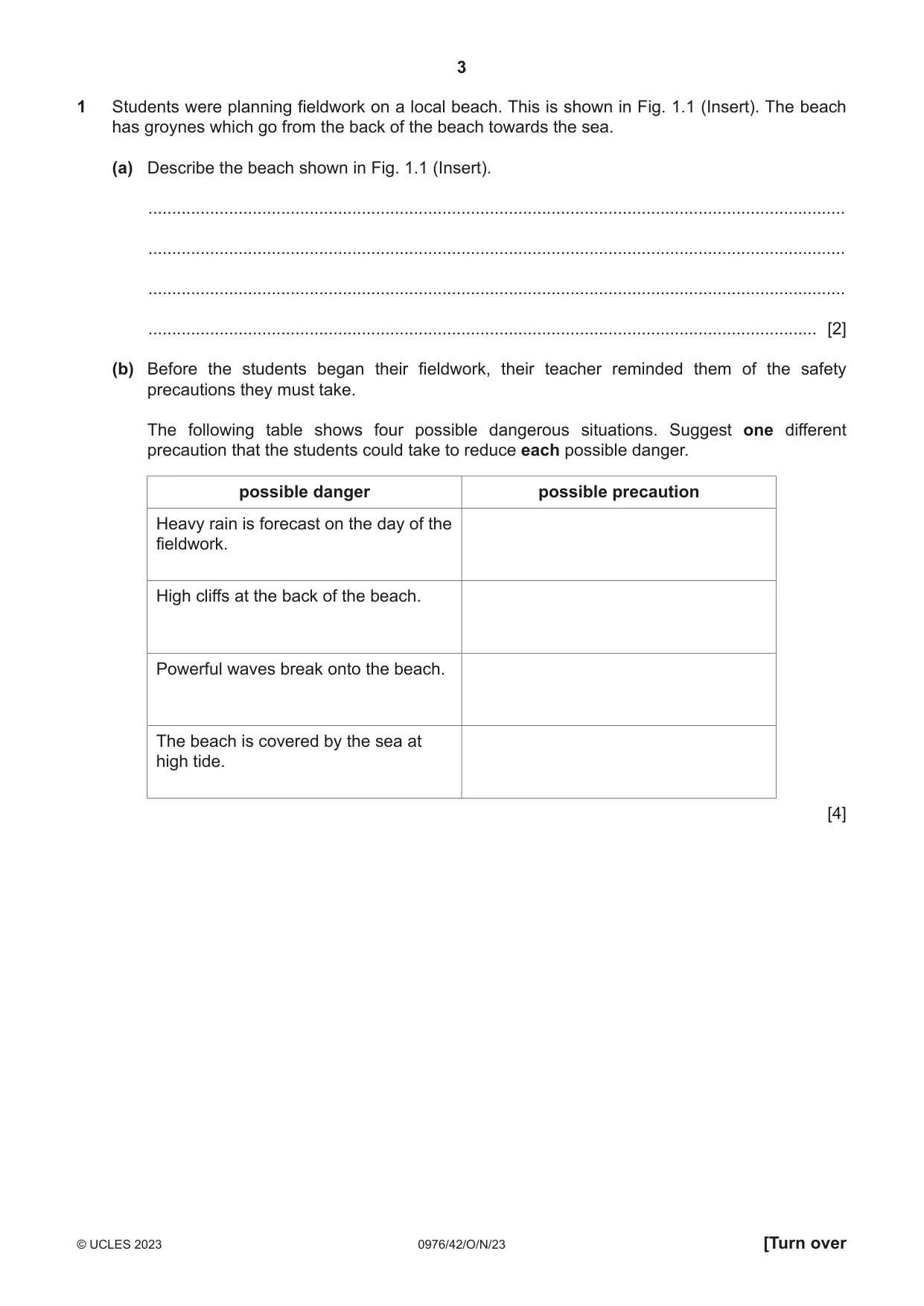Cambridge IGCSE Geography (9-1) 0976 2023 Oct/Nov Paper 4 · Variant 2 question paper, page 3 of 20