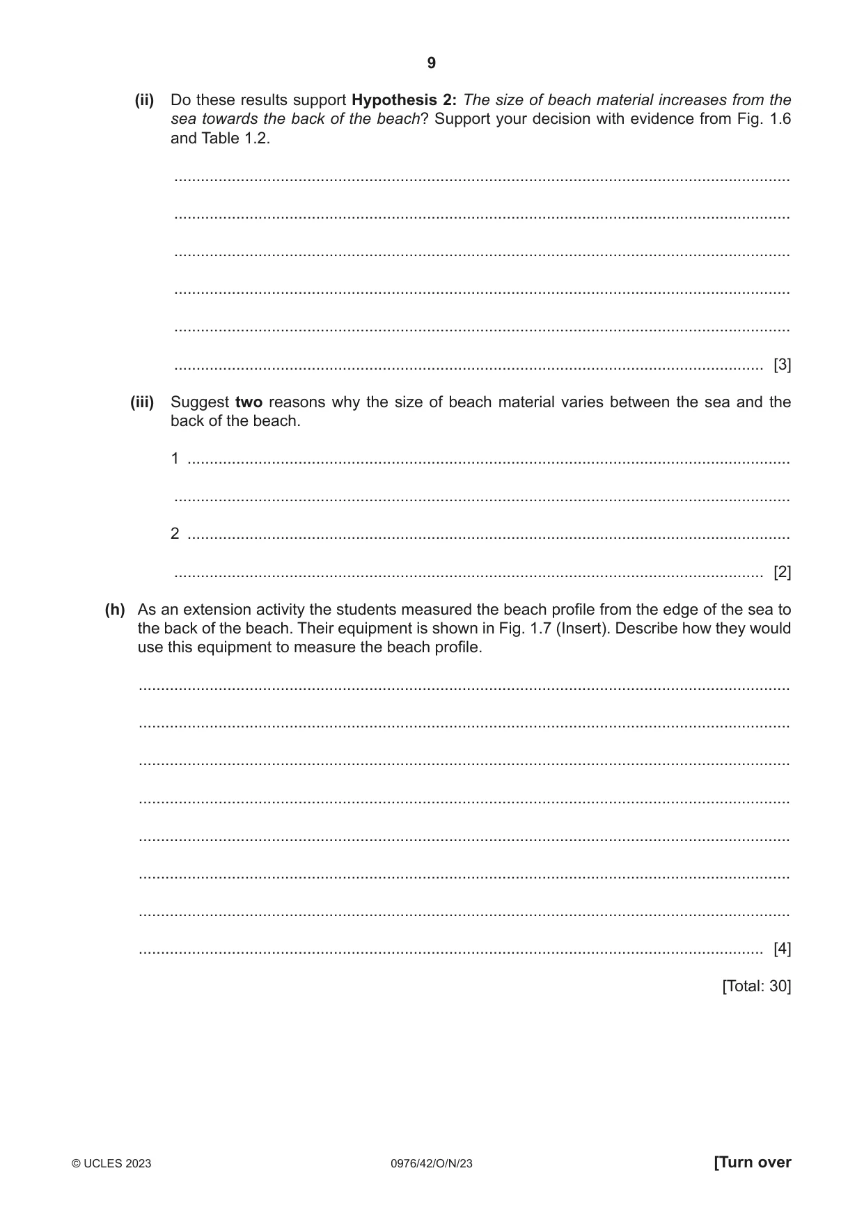 Cambridge IGCSE Geography (9-1) 0976 2023 Oct/Nov Paper 4 · Variant 2 question paper, page 9 of 20