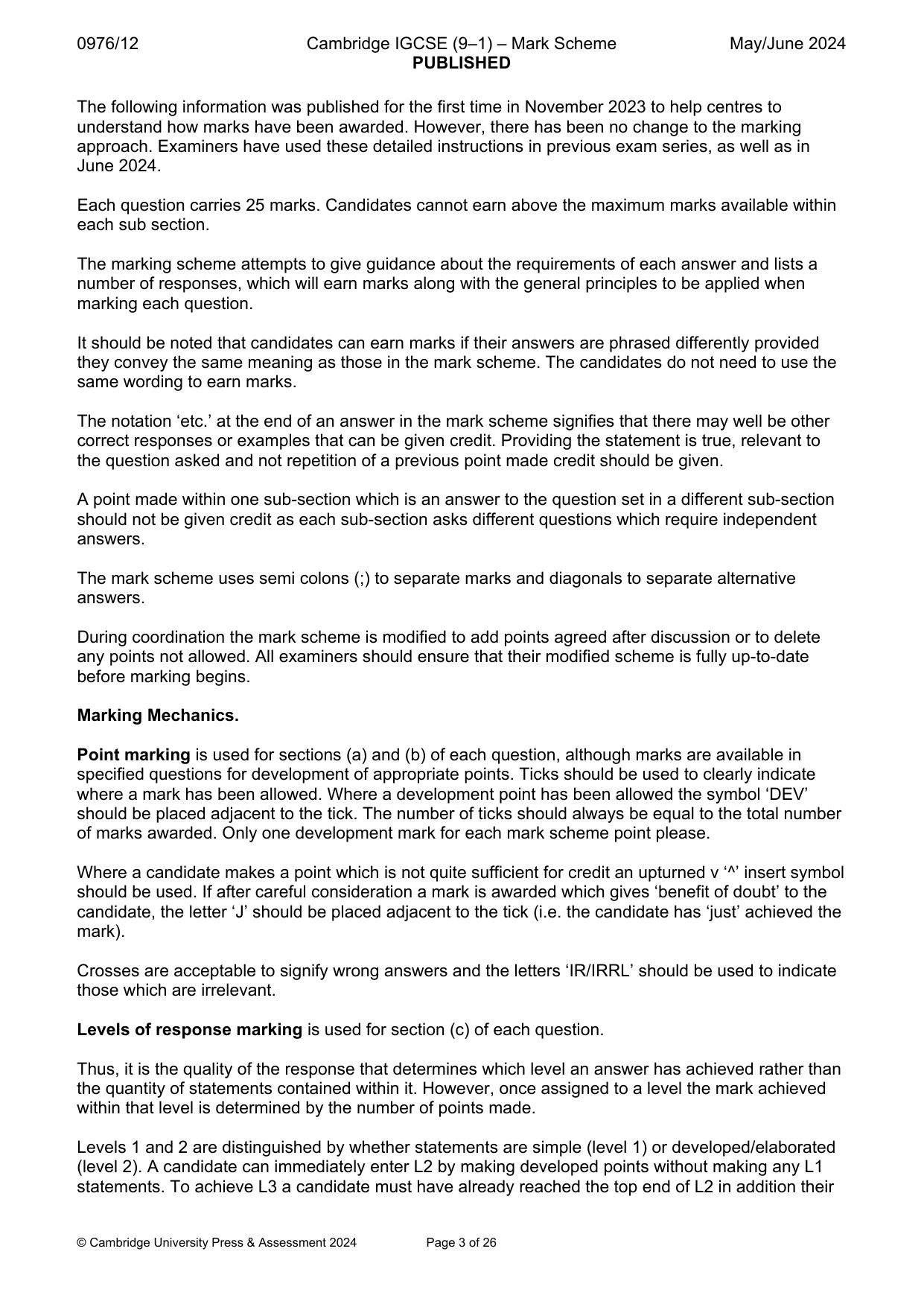 Mark scheme, page 3 of 26