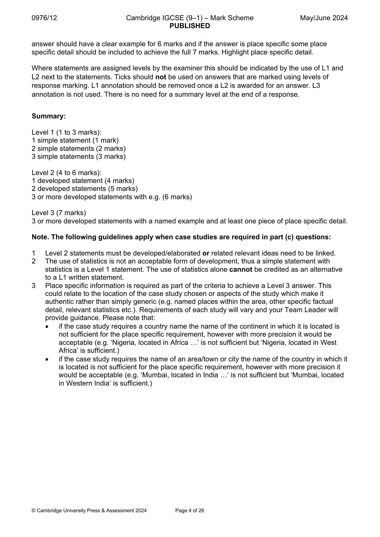 Mark scheme, page 4 of 26