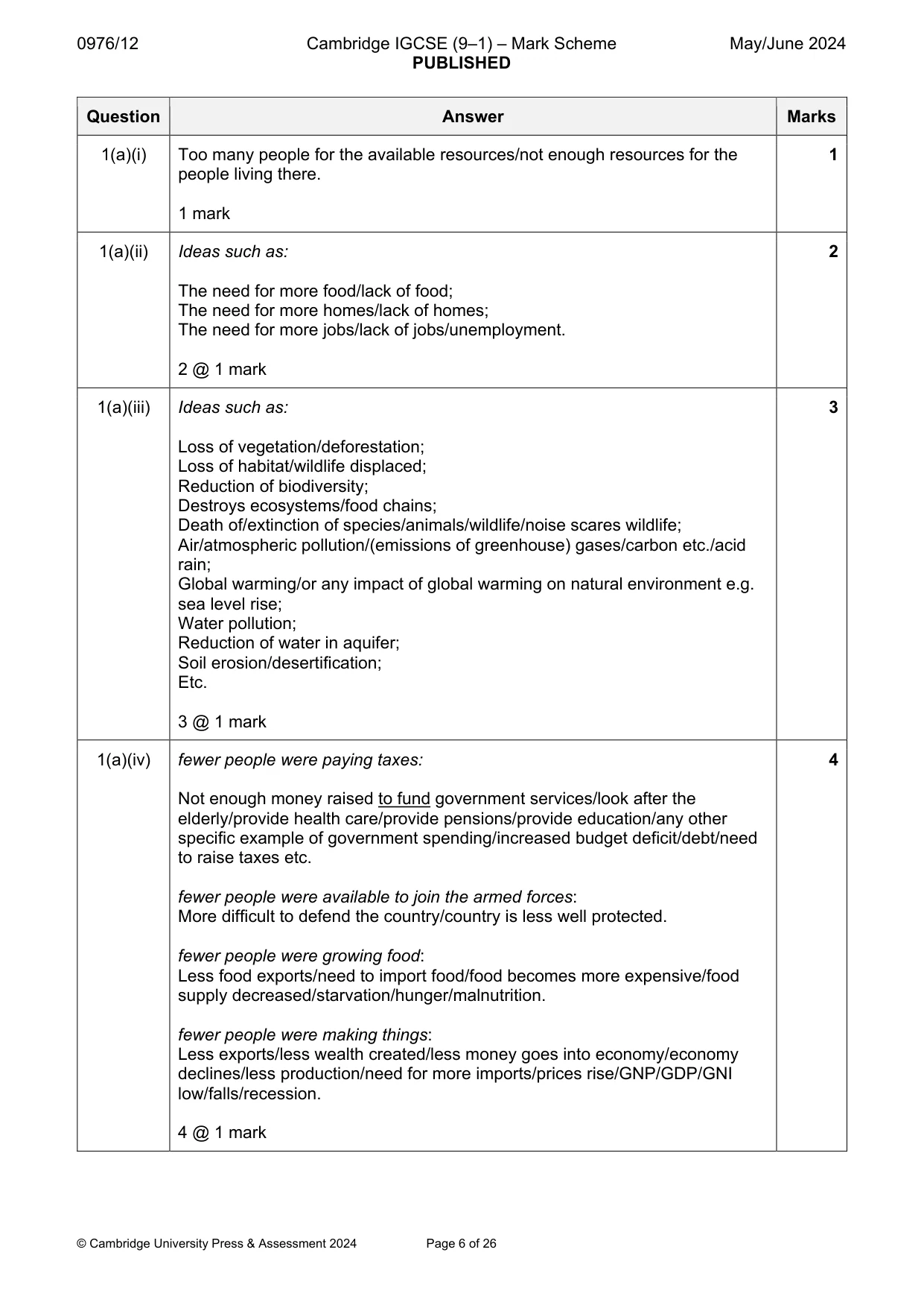 Mark scheme, page 6 of 26