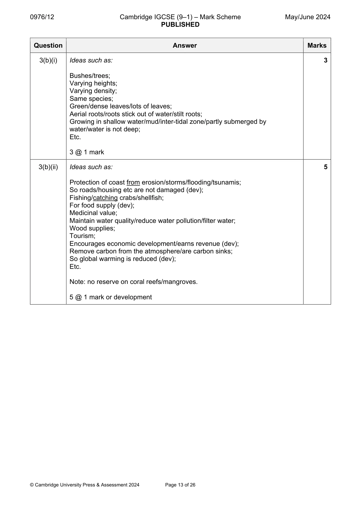 Mark scheme, page 13 of 26