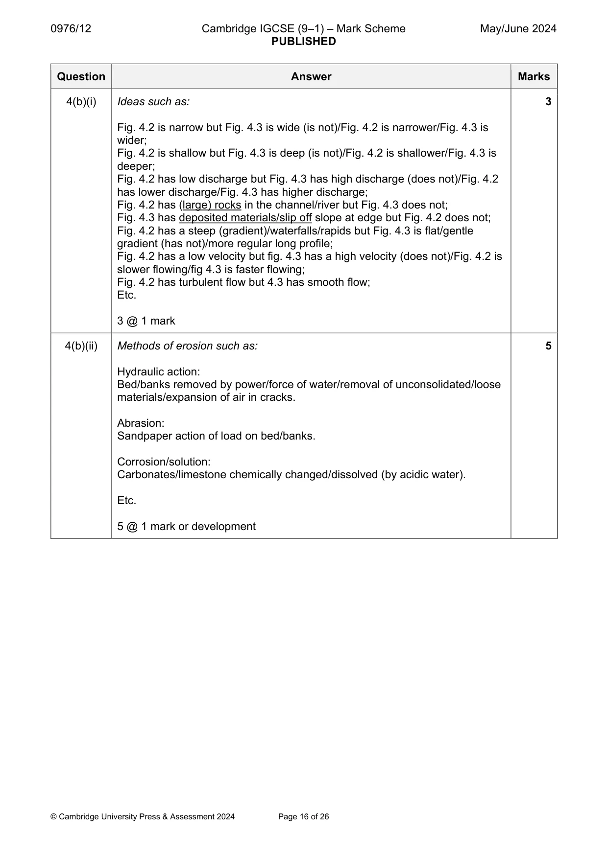 Mark scheme, page 16 of 26
