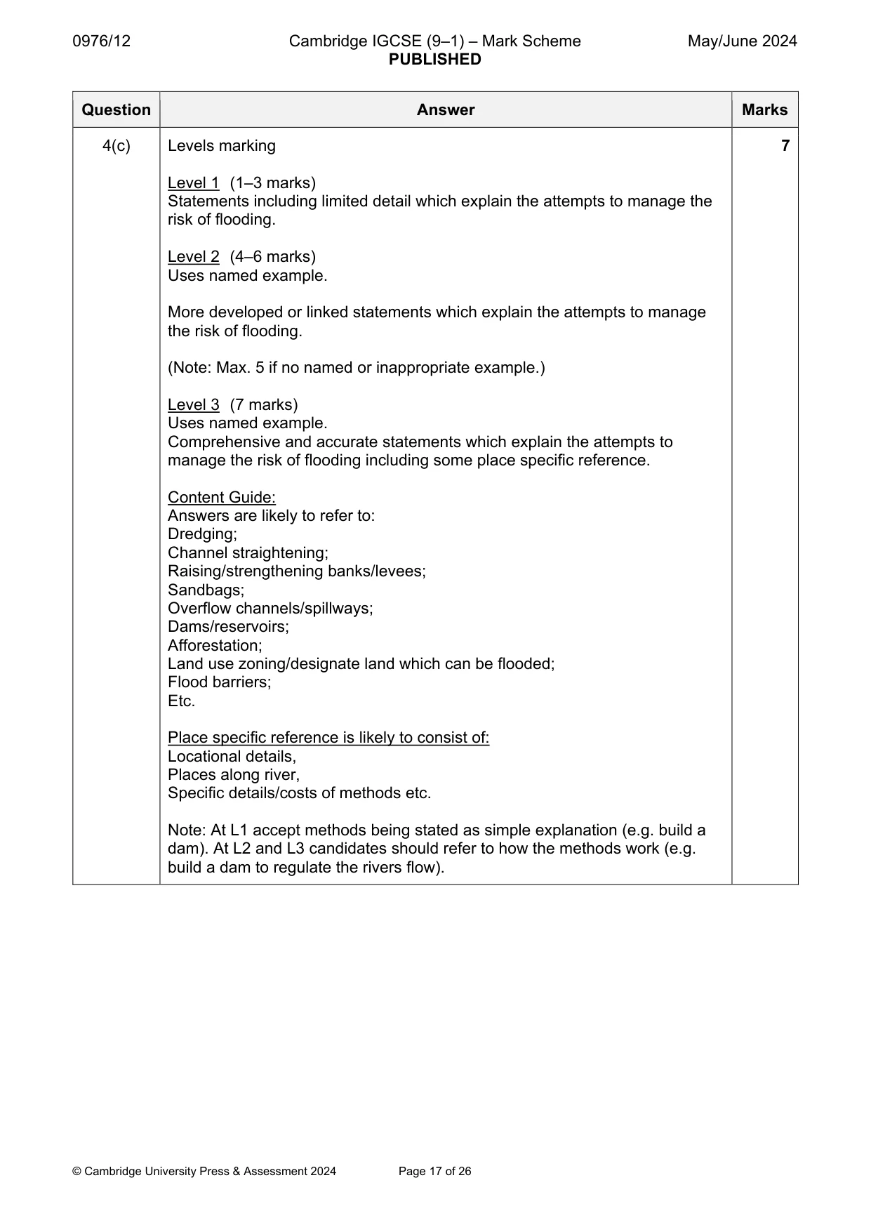 Mark scheme, page 17 of 26
