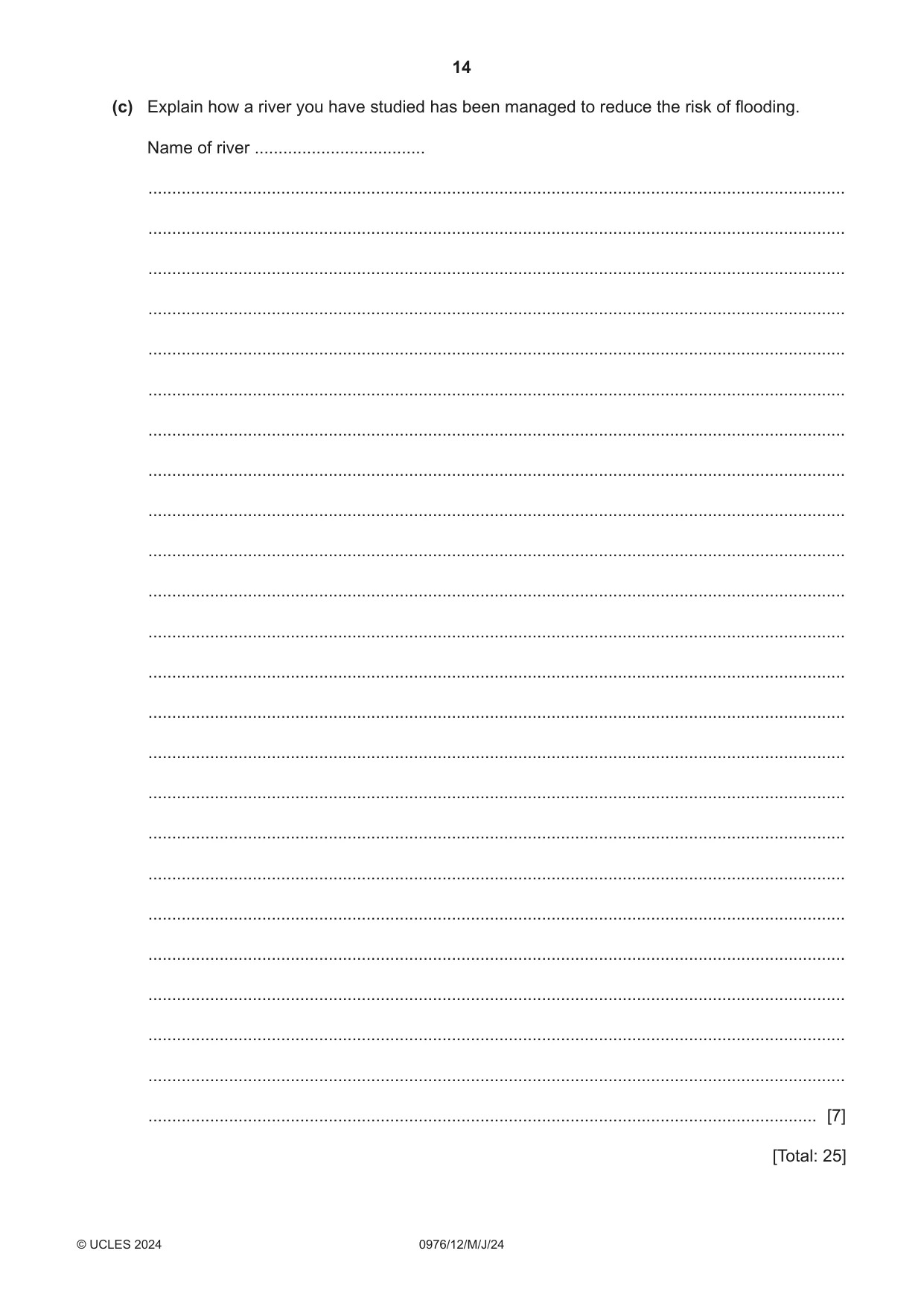 Cambridge IGCSE Geography (9-1) 0976 2024 May/June Paper 1 · Variant 2 question paper, page 14 of 24