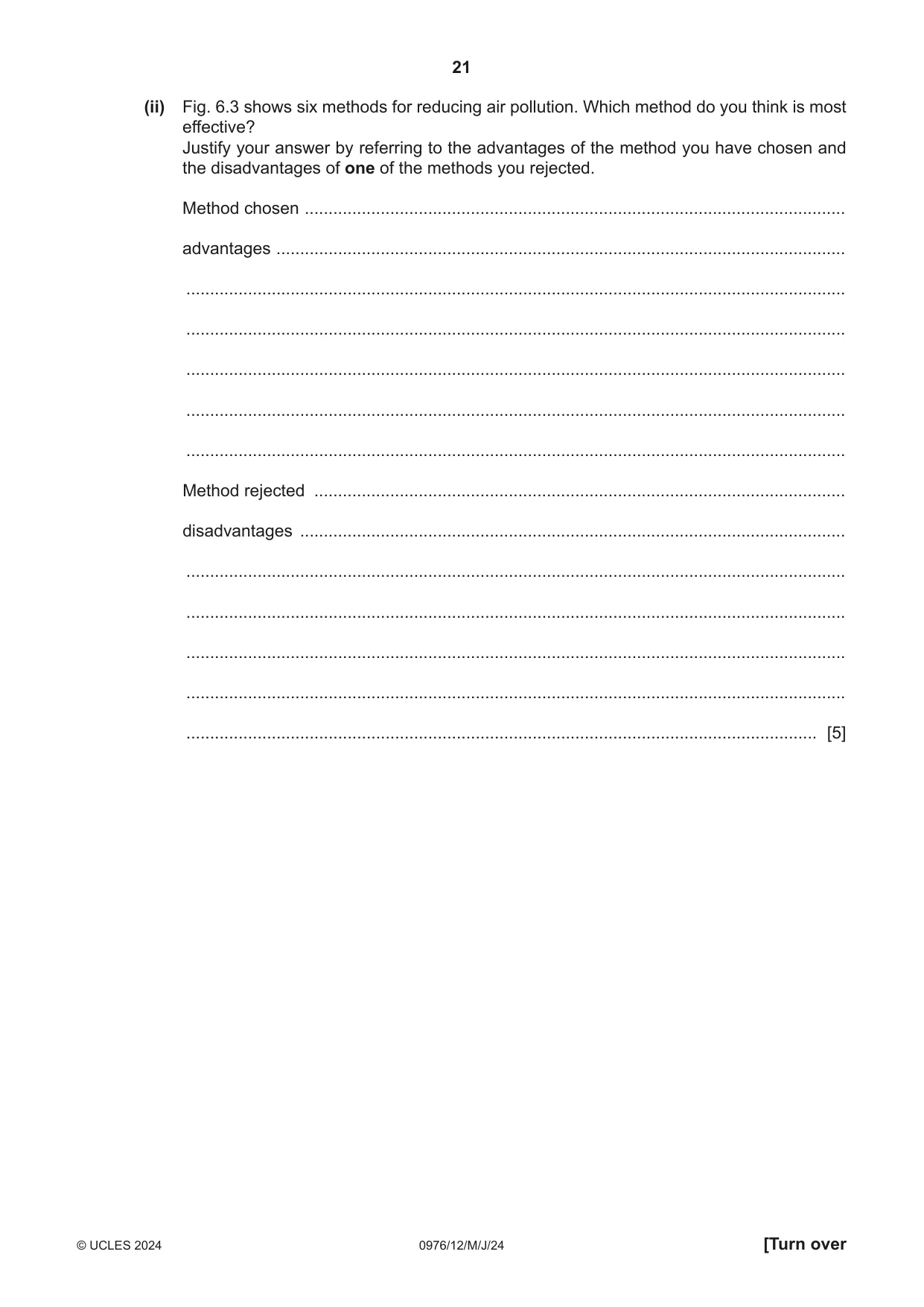 Cambridge IGCSE Geography (9-1) 0976 2024 May/June Paper 1 · Variant 2 question paper, page 21 of 24