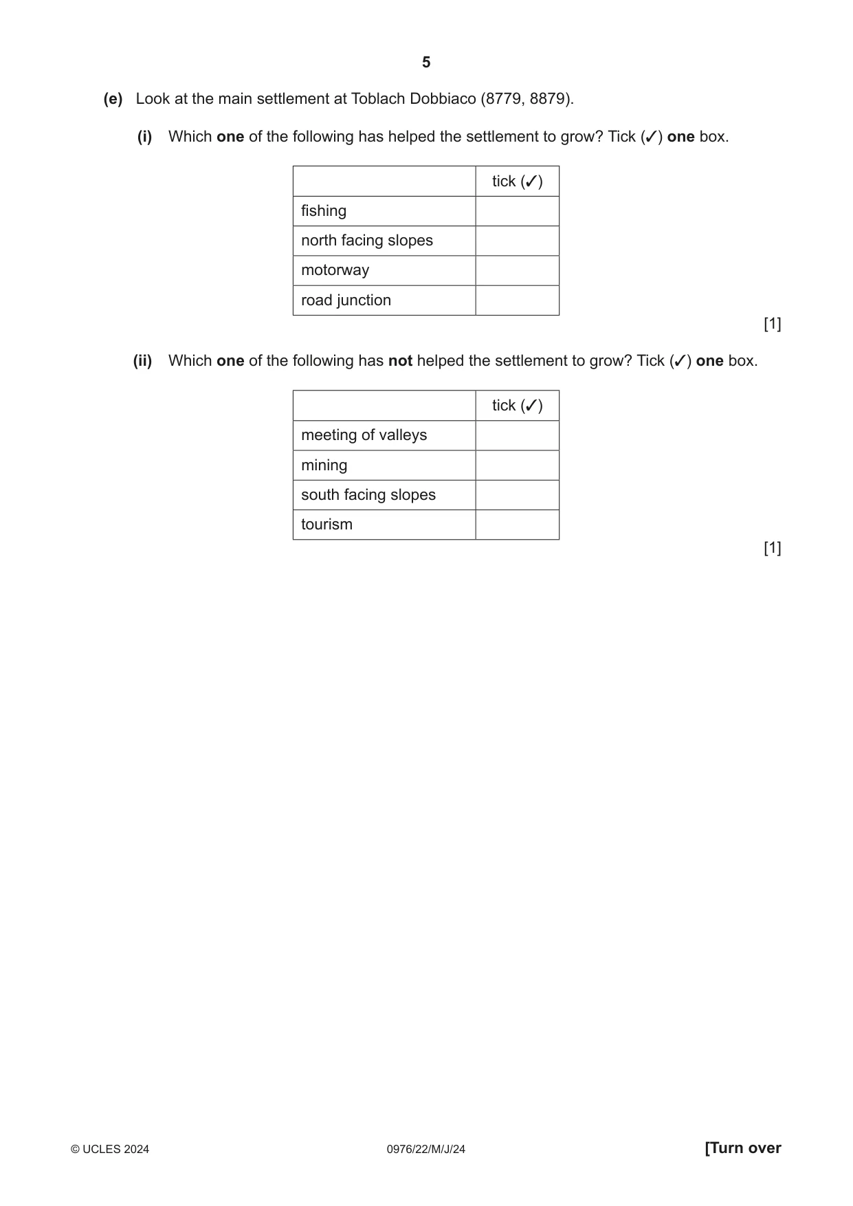 Cambridge IGCSE Geography (9-1) 0976 2024 May/June Paper 2 · Variant 2 question paper, page 5 of 20