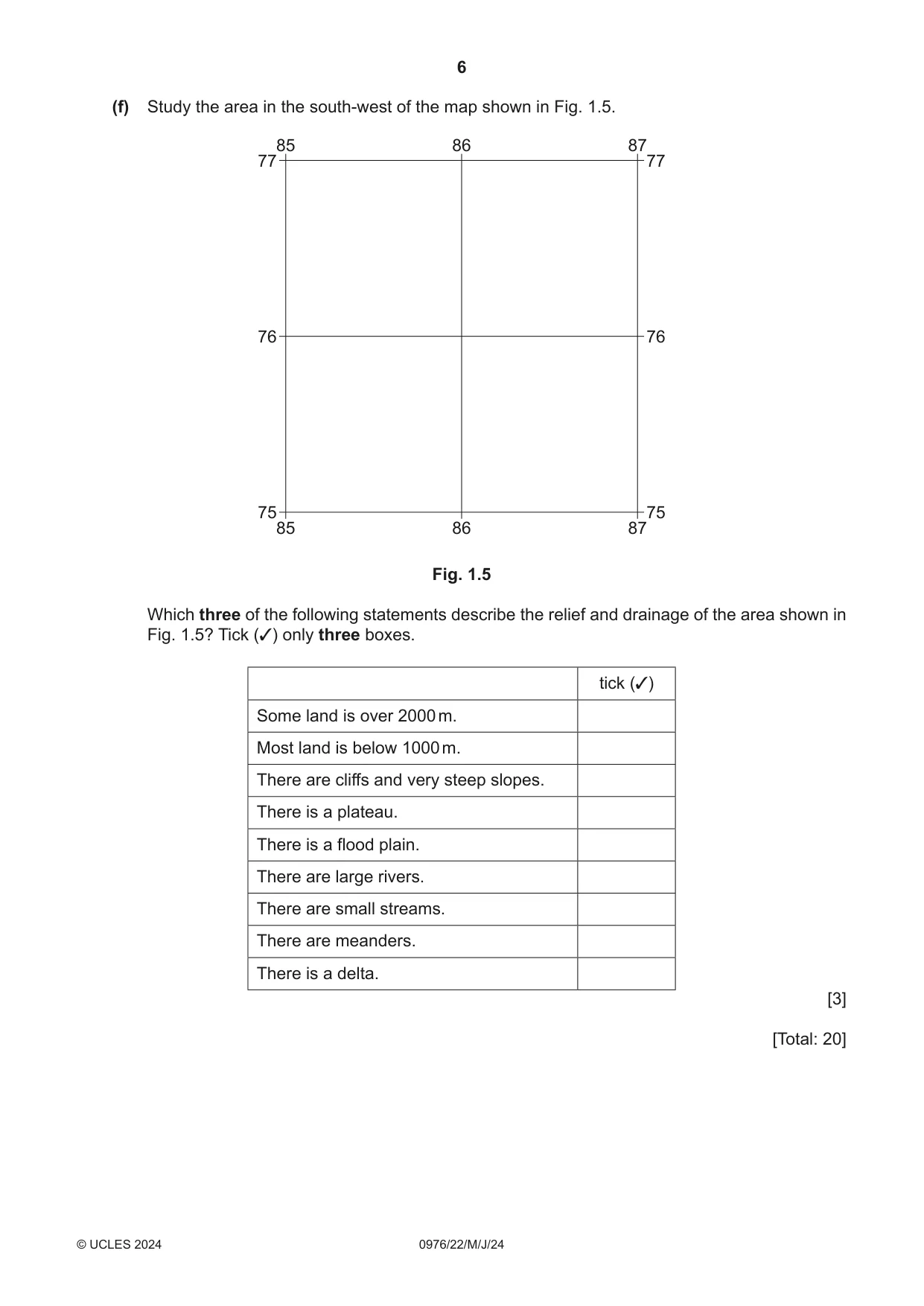 Cambridge IGCSE Geography (9-1) 0976 2024 May/June Paper 2 · Variant 2 question paper, page 6 of 20