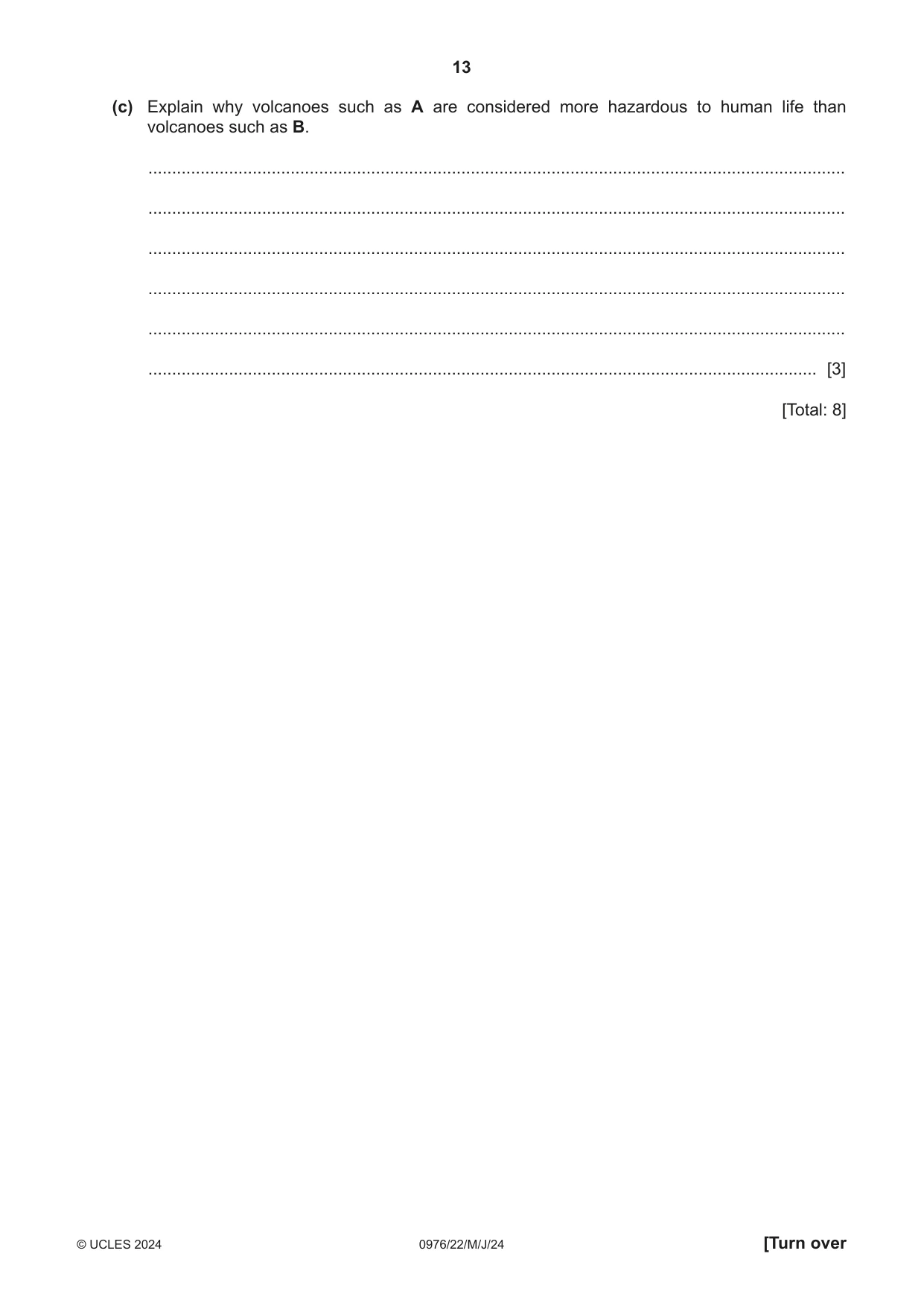 Cambridge IGCSE Geography (9-1) 0976 2024 May/June Paper 2 · Variant 2 question paper, page 13 of 20