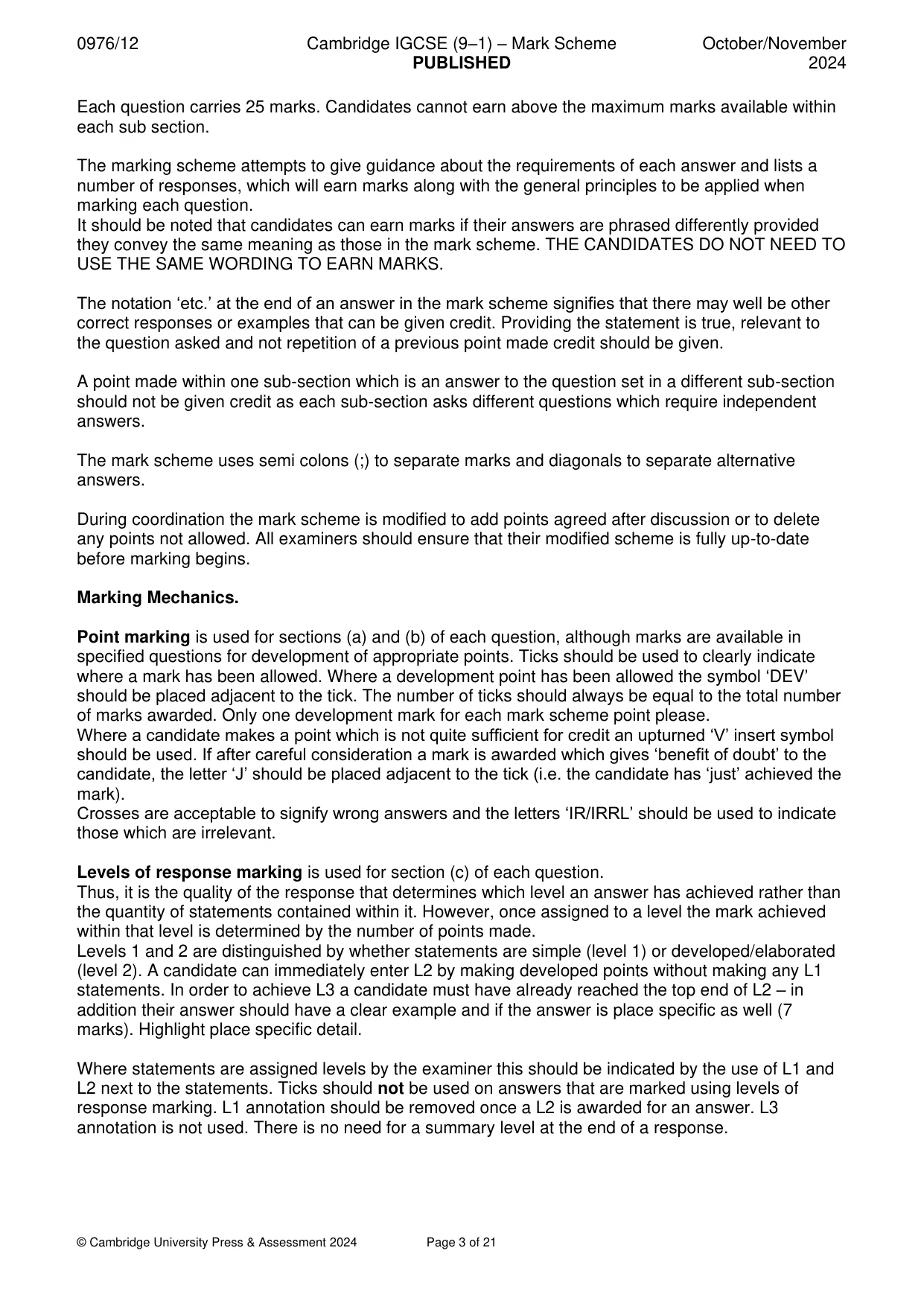 Mark scheme, page 3 of 21