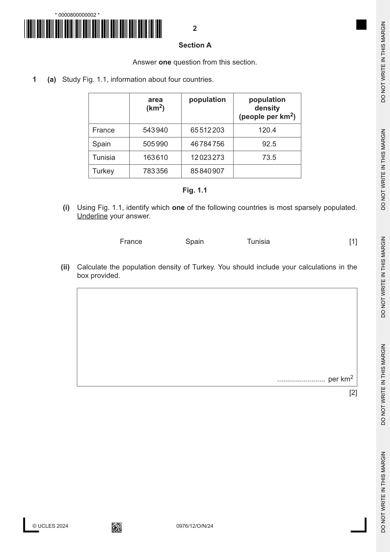 Cambridge IGCSE Geography (9-1) 0976 2024 Oct/Nov Paper 1 · Variant 2 question paper, page 2 of 28