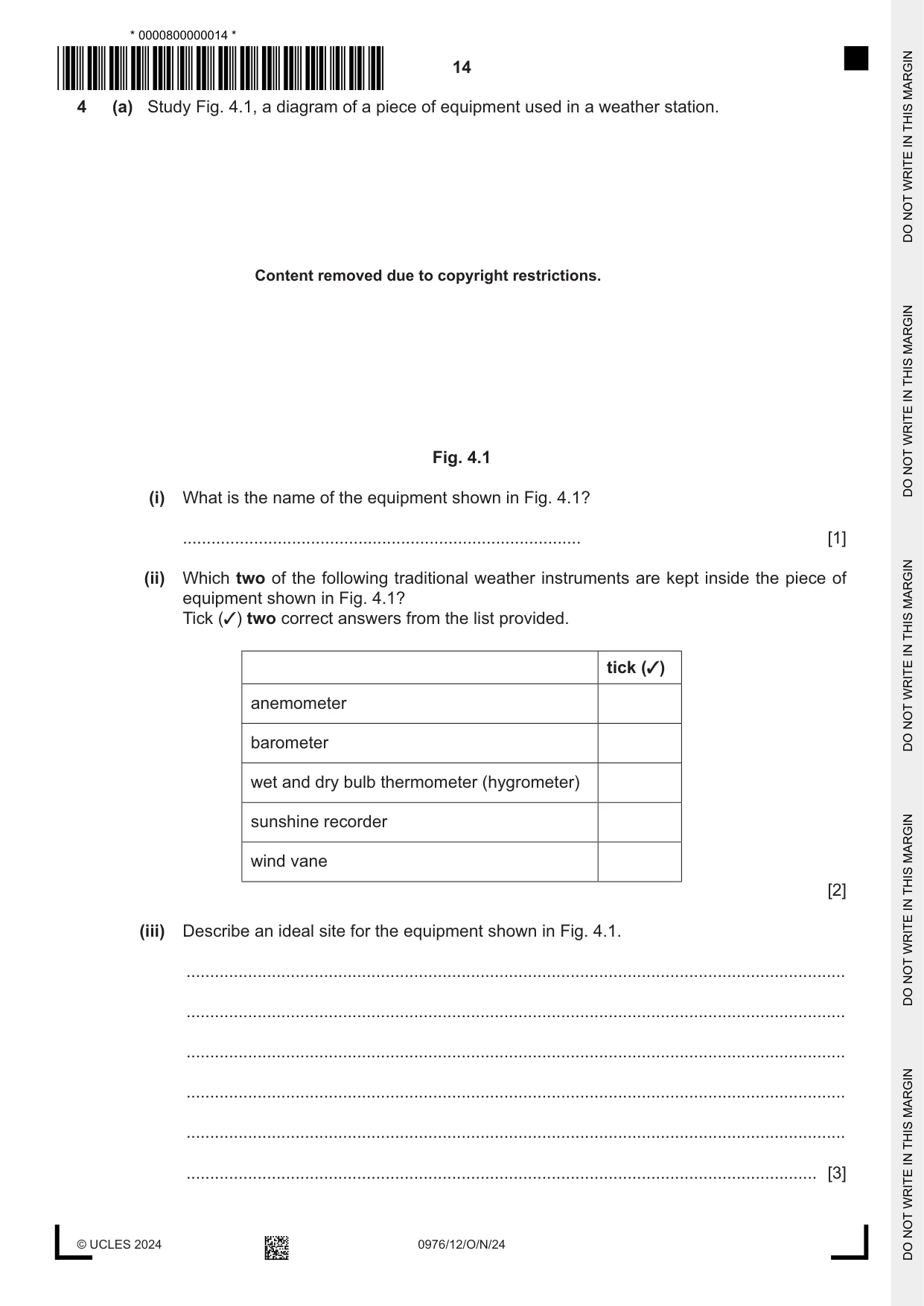 Cambridge IGCSE Geography (9-1) 0976 2024 Oct/Nov Paper 1 · Variant 2 question paper, page 14 of 28