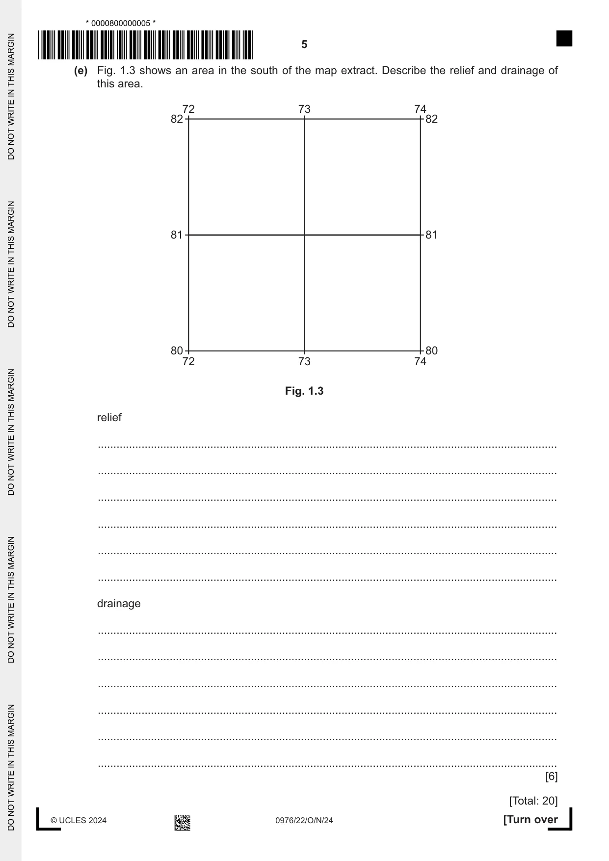 Cambridge IGCSE Geography (9-1) 0976 2024 Oct/Nov Paper 2 · Variant 2 question paper, page 5 of 20