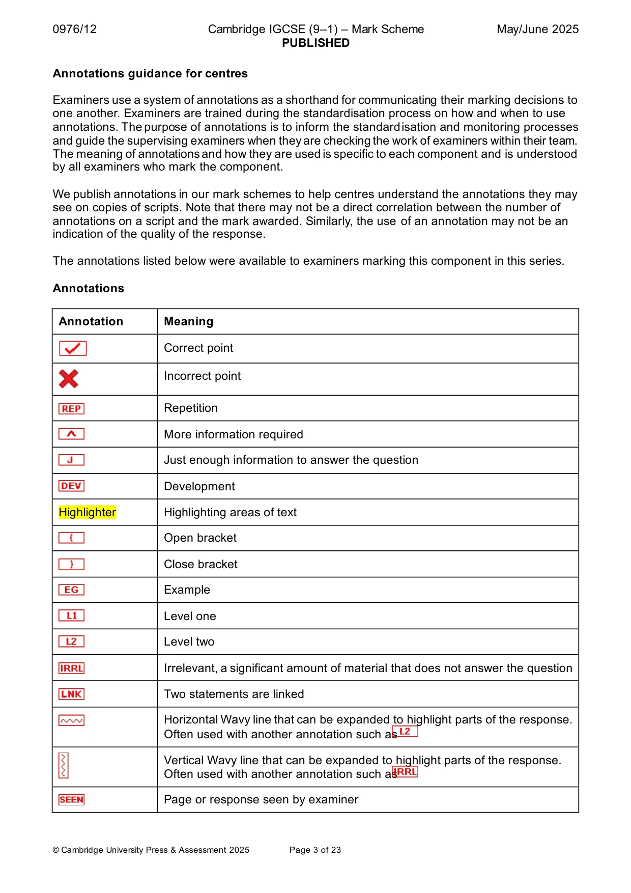 Mark scheme, page 3 of 23