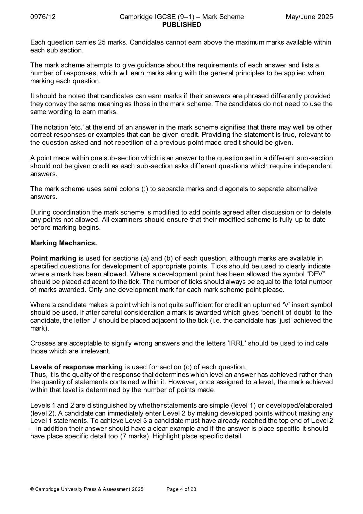 Mark scheme, page 4 of 23