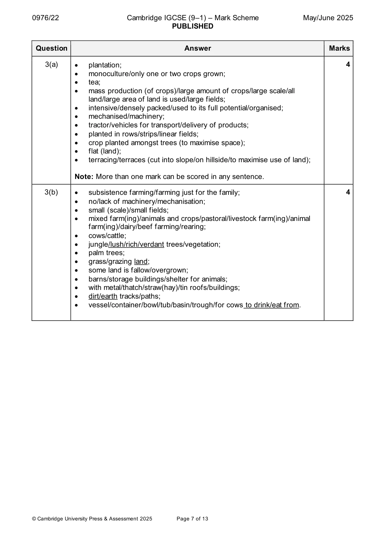 Mark scheme, page 7 of 13