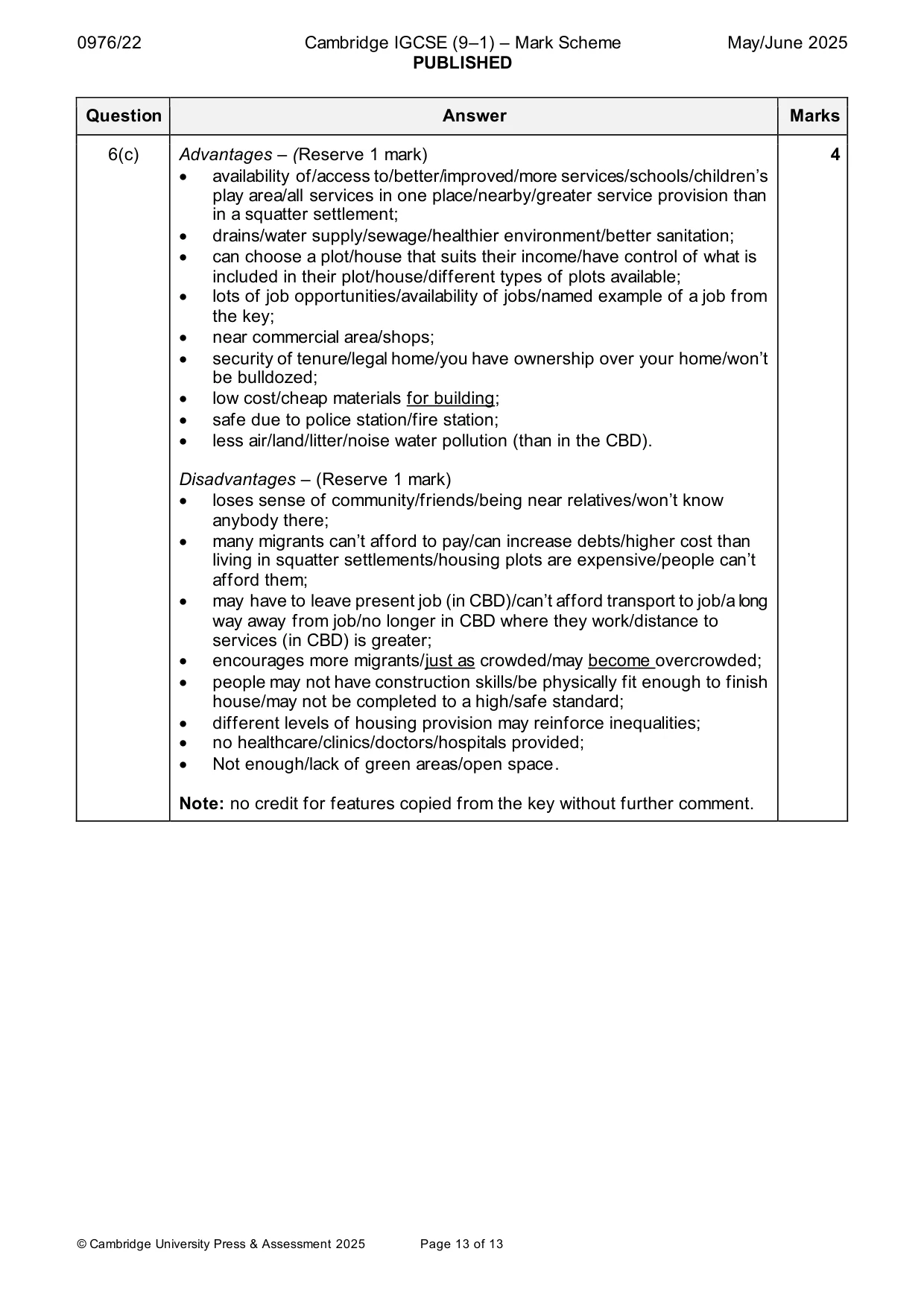 Mark scheme, page 13 of 13
