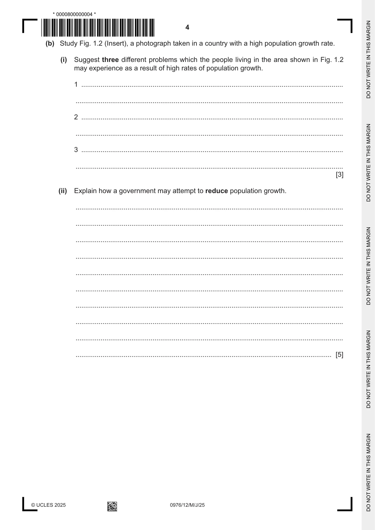 Cambridge IGCSE Geography (9-1) 0976 2025 May/June Paper 1 · Variant 2 question paper, page 4 of 36