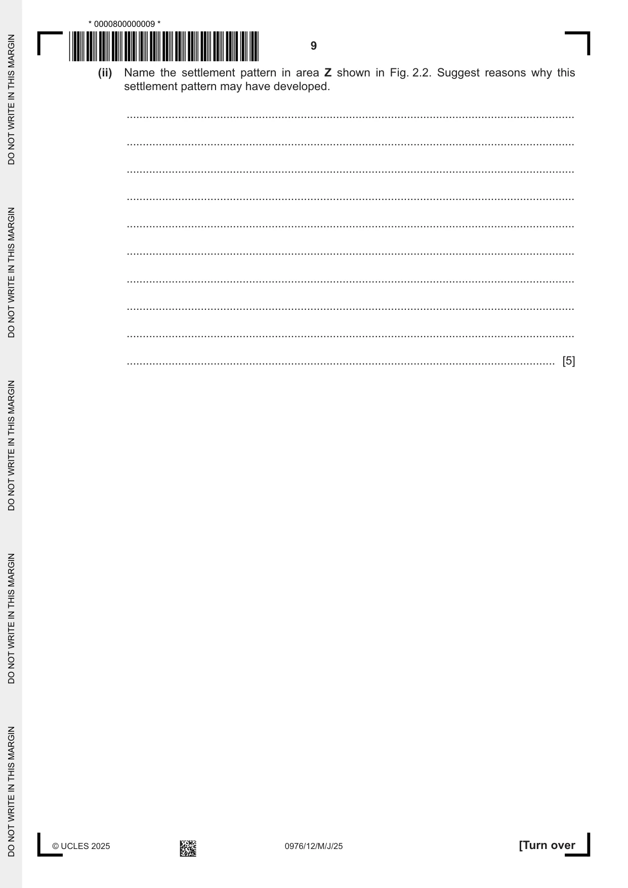 Cambridge IGCSE Geography (9-1) 0976 2025 May/June Paper 1 · Variant 2 question paper, page 9 of 36