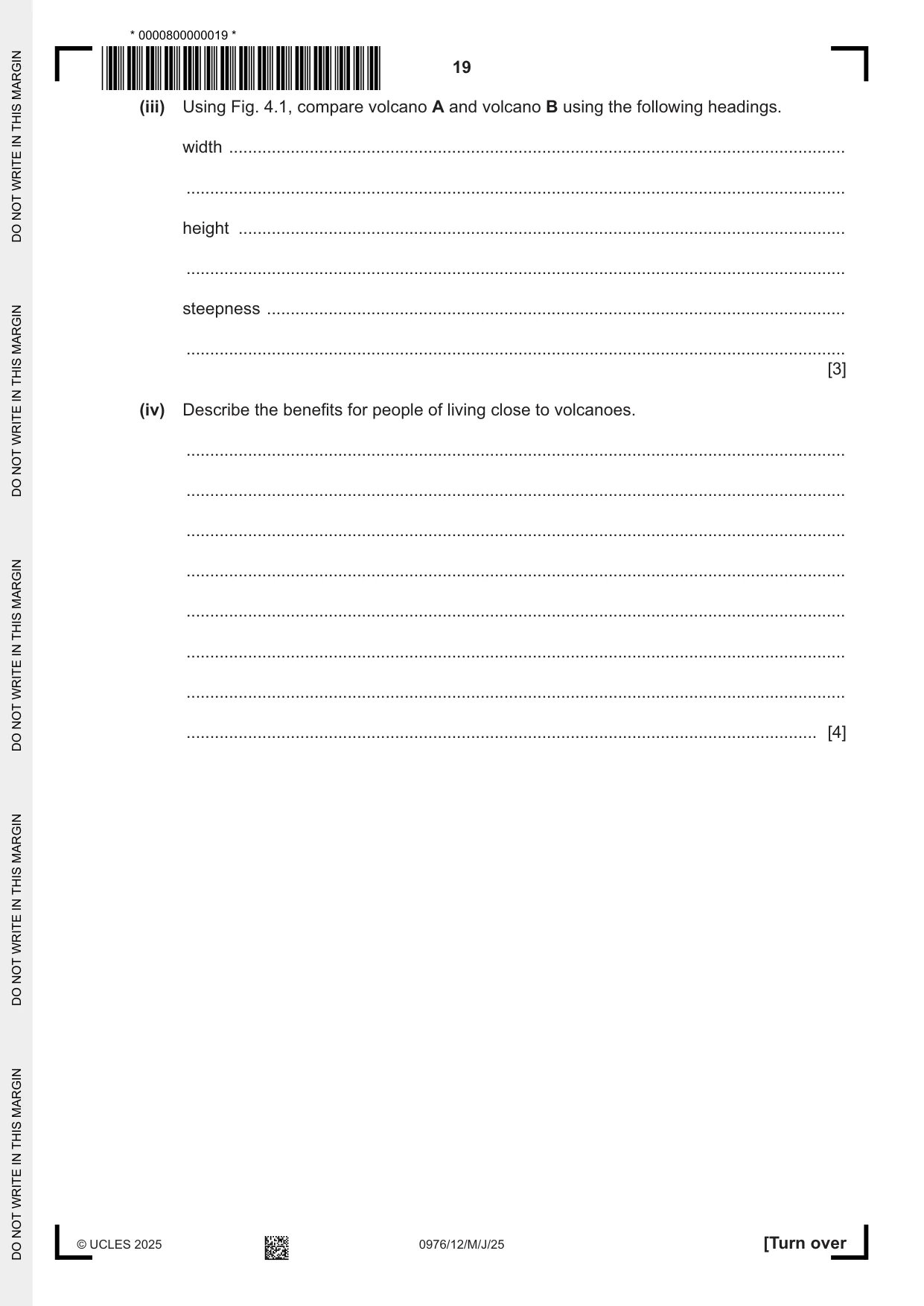 Cambridge IGCSE Geography (9-1) 0976 2025 May/June Paper 1 · Variant 2 question paper, page 19 of 36