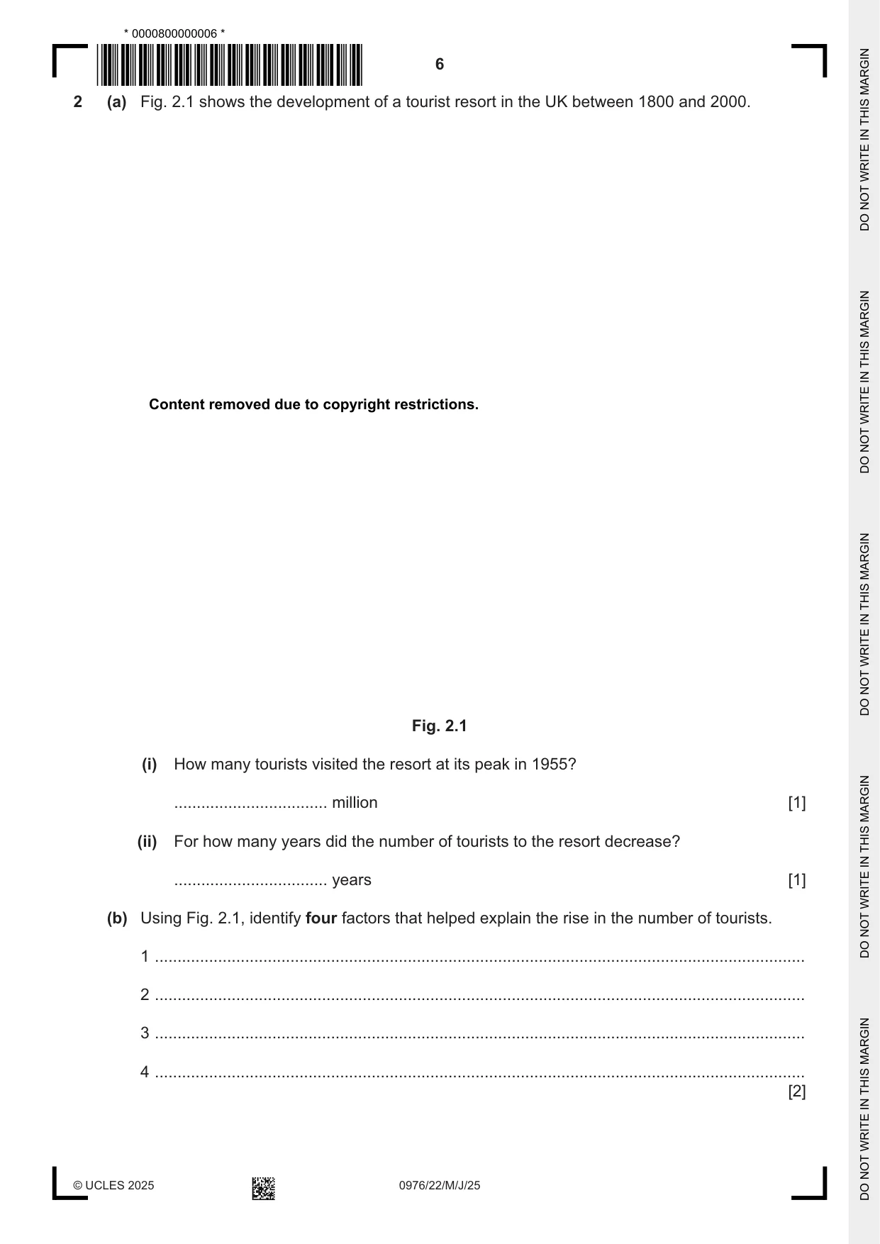Cambridge IGCSE Geography (9-1) 0976 2025 May/June Paper 2 · Variant 2 question paper, page 6 of 20