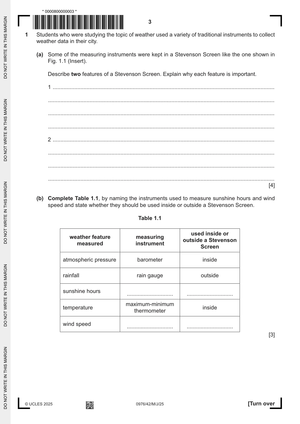 Cambridge IGCSE Geography (9-1) 0976 2025 May/June Paper 4 · Variant 2 question paper, page 3 of 16