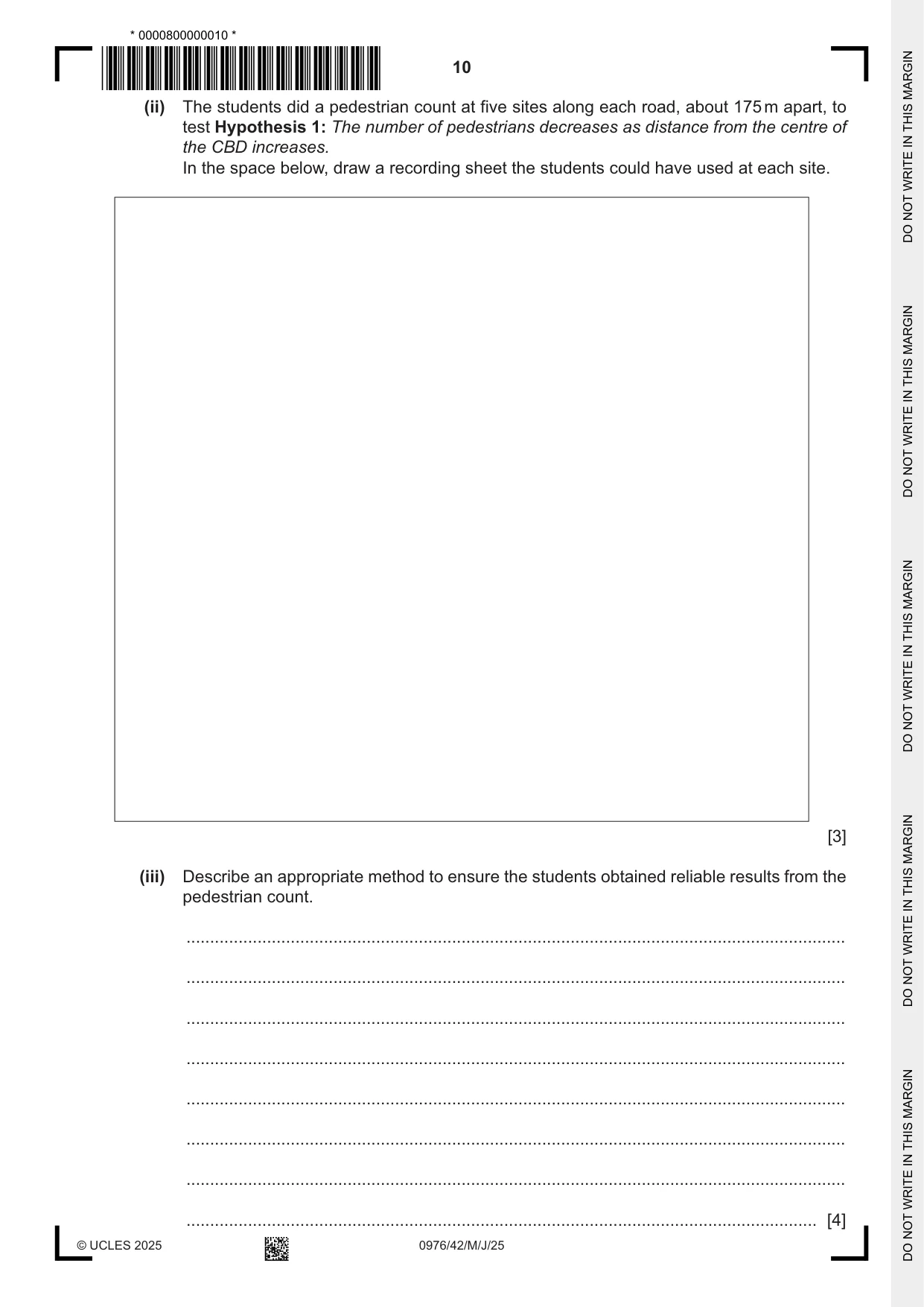 Cambridge IGCSE Geography (9-1) 0976 2025 May/June Paper 4 · Variant 2 question paper, page 10 of 16