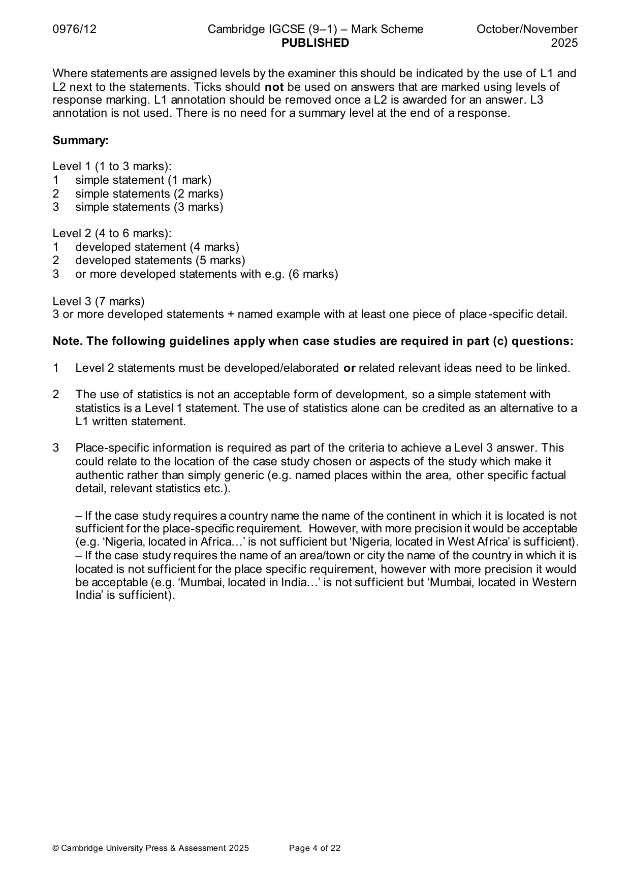 Mark scheme, page 4 of 22