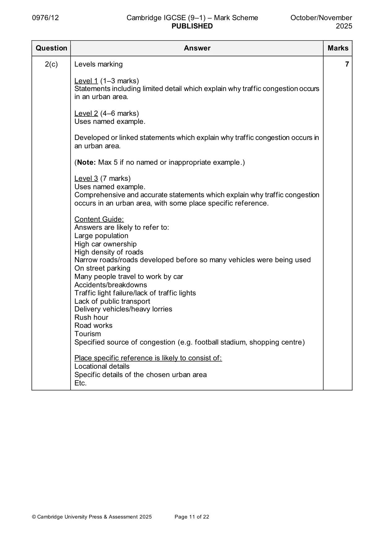 Mark scheme, page 11 of 22