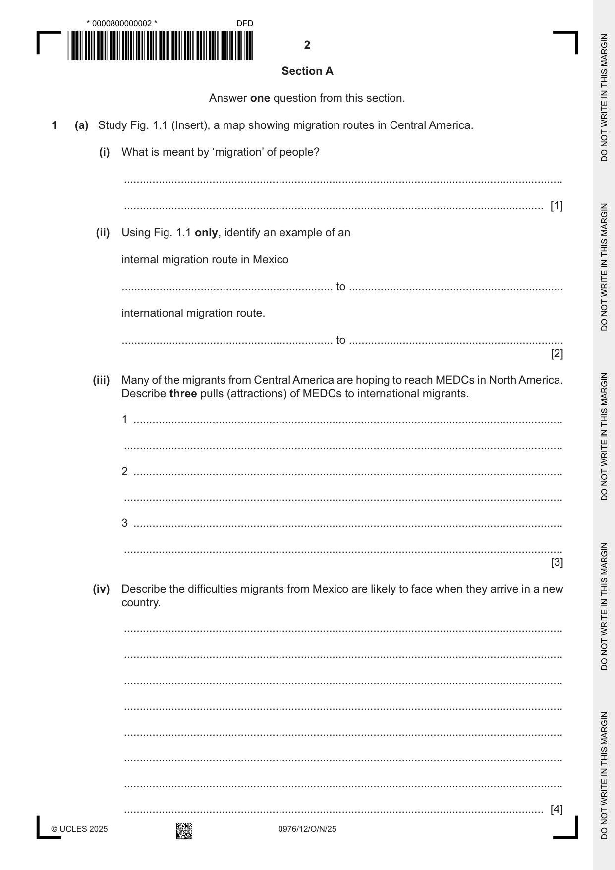 Cambridge IGCSE Geography (9-1) 0976 2025 Oct/Nov Paper 1 · Variant 2 question paper, page 2 of 28