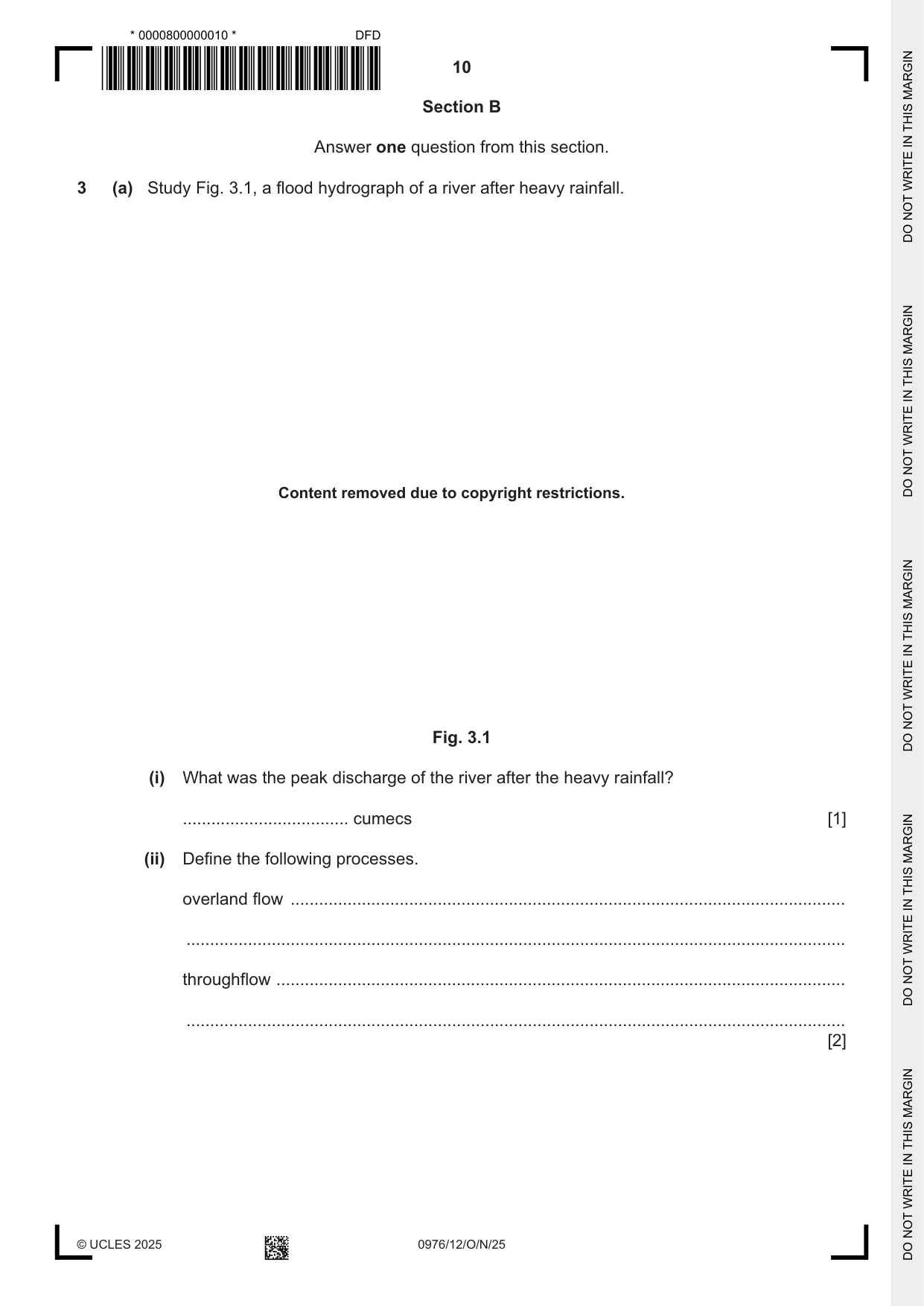 Cambridge IGCSE Geography (9-1) 0976 2025 Oct/Nov Paper 1 · Variant 2 question paper, page 10 of 28