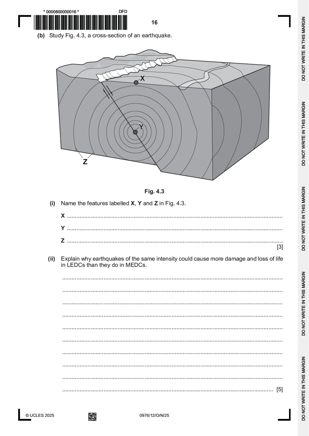 Cambridge IGCSE Geography (9-1) 0976 2025 Oct/Nov Paper 1 · Variant 2 question paper, page 16 of 28