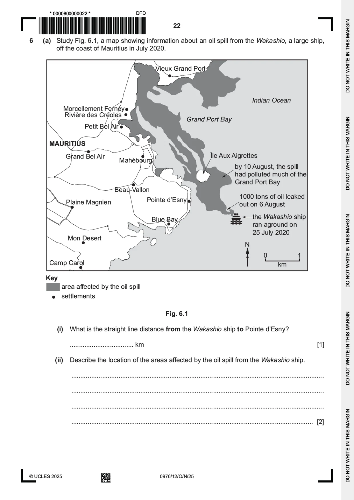 Cambridge IGCSE Geography (9-1) 0976 2025 Oct/Nov Paper 1 · Variant 2 question paper, page 22 of 28
