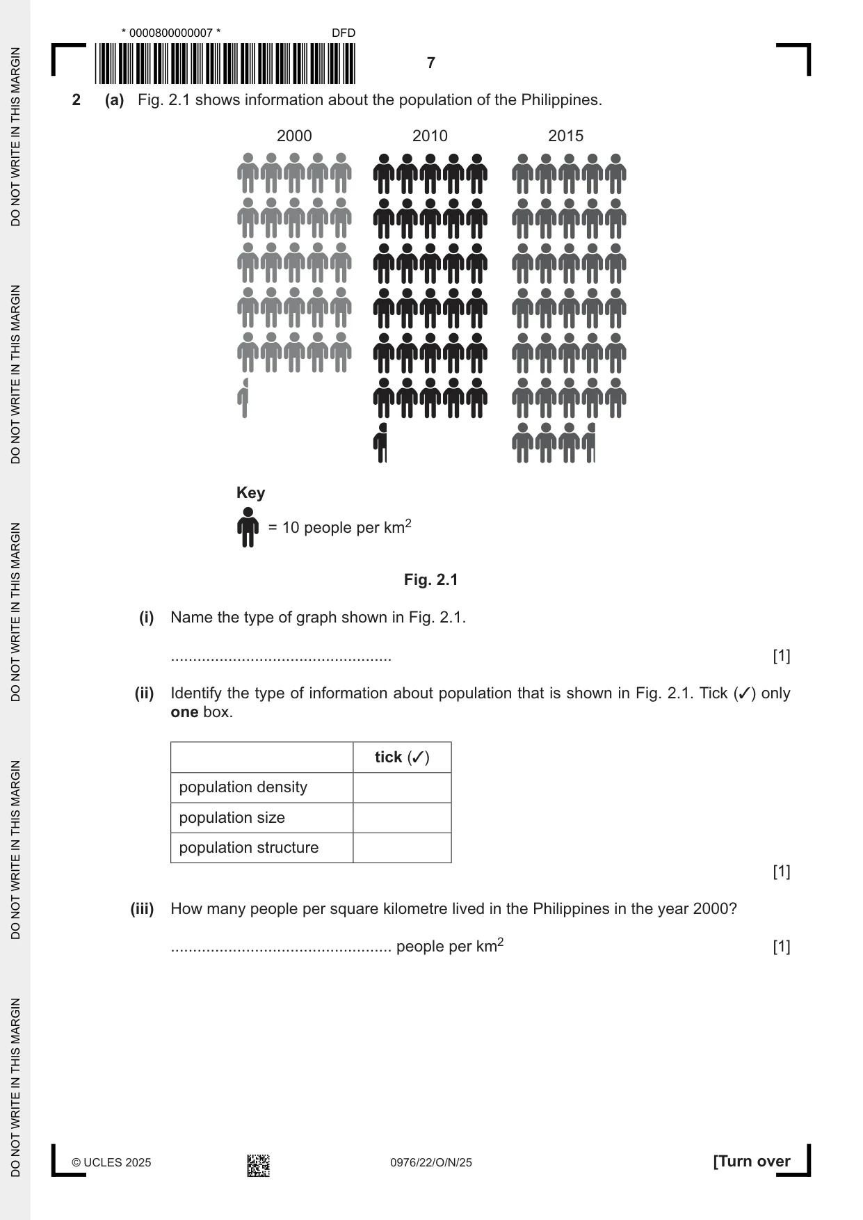 Cambridge IGCSE Geography (9-1) 0976 2025 Oct/Nov Paper 2 · Variant 2 question paper, page 7 of 20