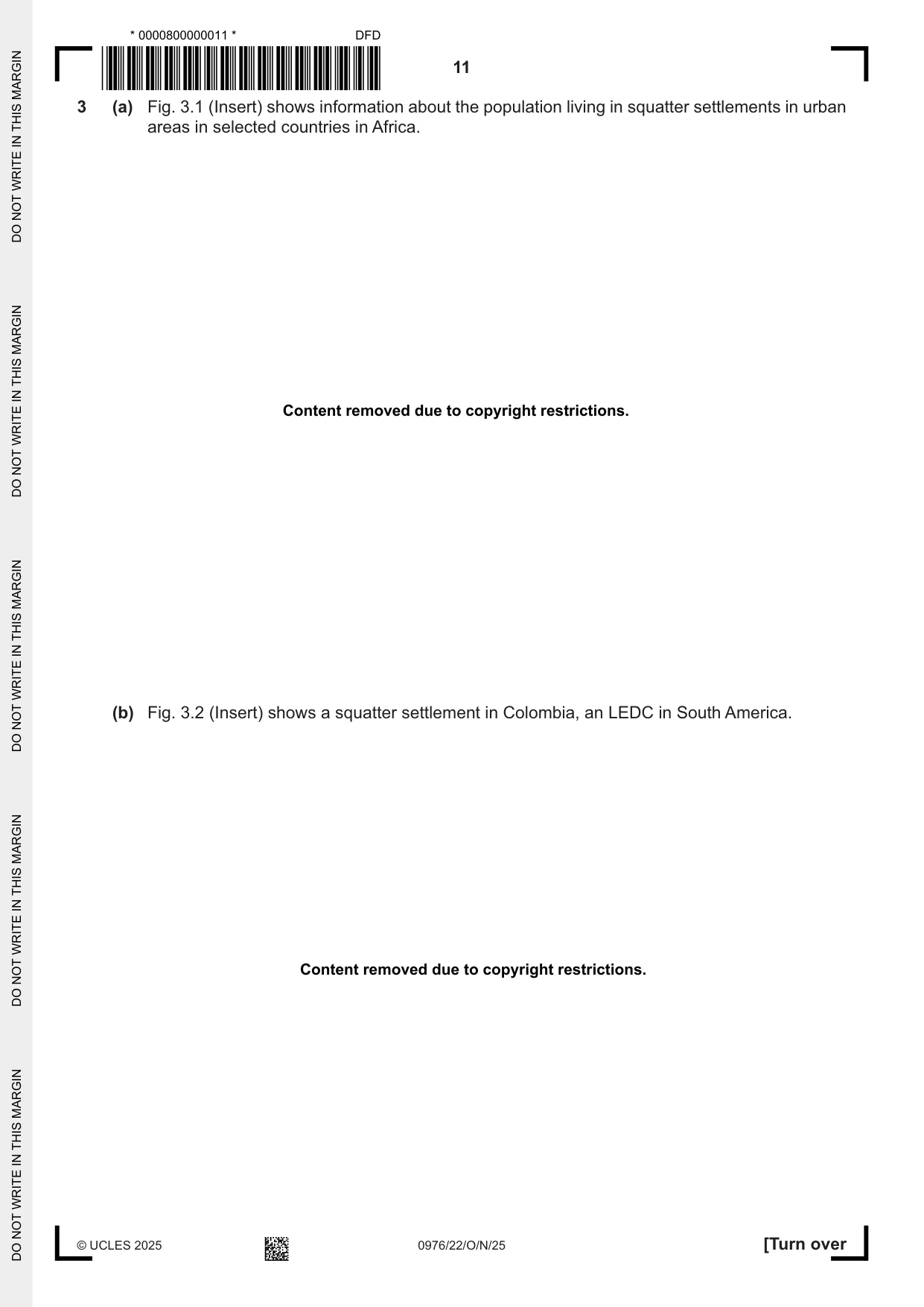 Cambridge IGCSE Geography (9-1) 0976 2025 Oct/Nov Paper 2 · Variant 2 question paper, page 11 of 20